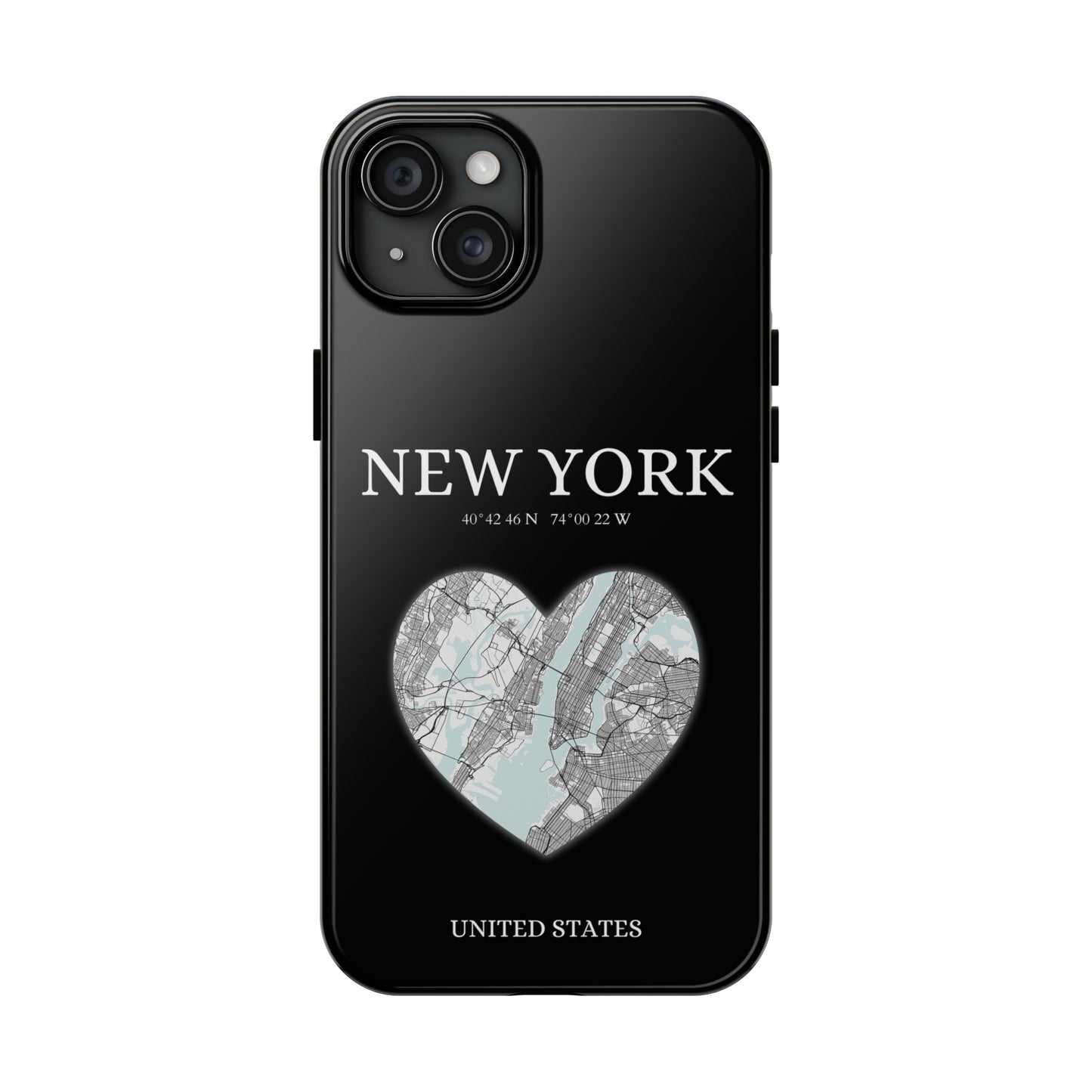 Elevate your iPhone with RimaGallery's New York Heartbeat case. Sleek design meets durability for stylish protection. Free US shipping.-York Heartbeat - Black (iPhone Case 11-15)
