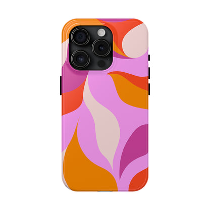 Peachy Swirls (iPhone Case 11-15)Elevate your iPhone's protection and style with RimaGallery's Peachy Swirls design in sunset shades On case, featuring dual-layer defense and a sleek, glossy finish.RimaGallery