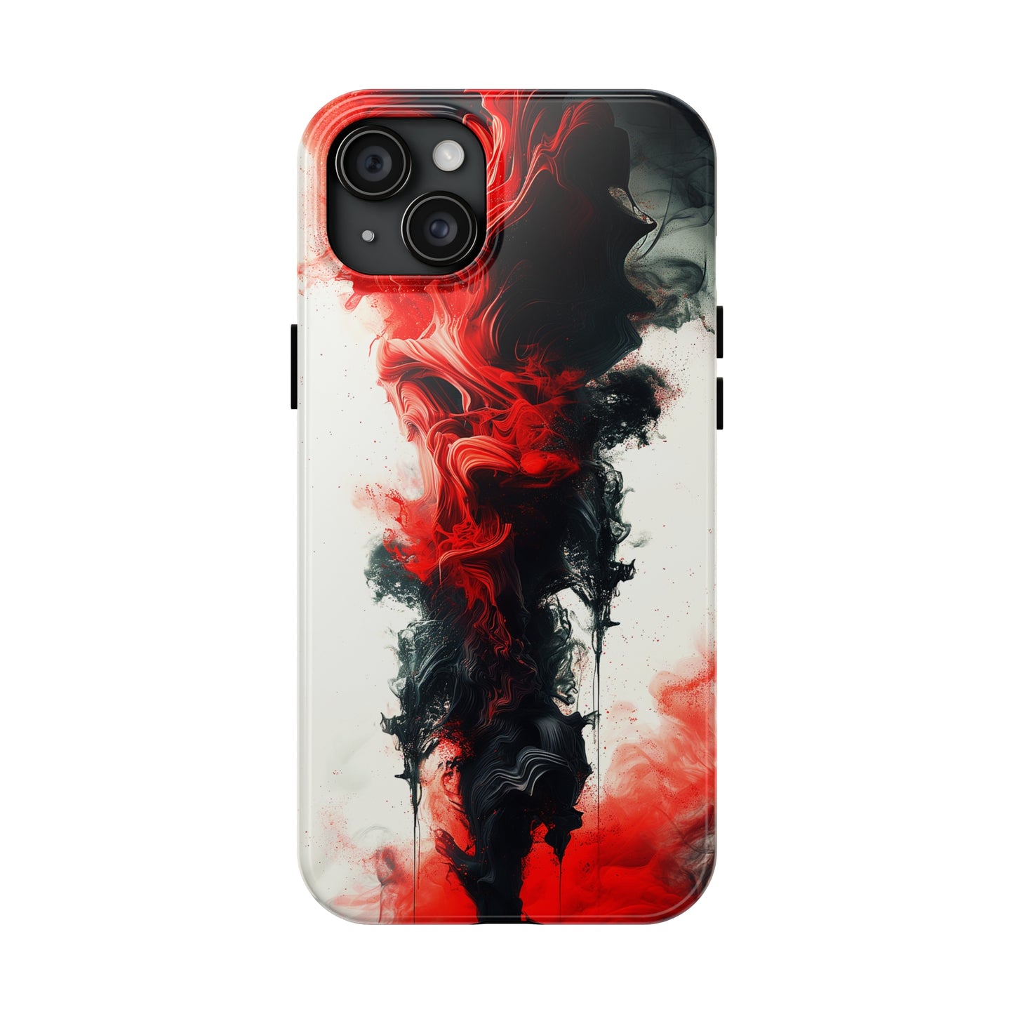 Ruby Ripples (iPhone Case 11-15)Elevate your iPhone's style with a Vibrant red ink flows on a tough case against a dark backdrop design. Sleek, durable protection for models 11-15. Free US shippingRimaGallery