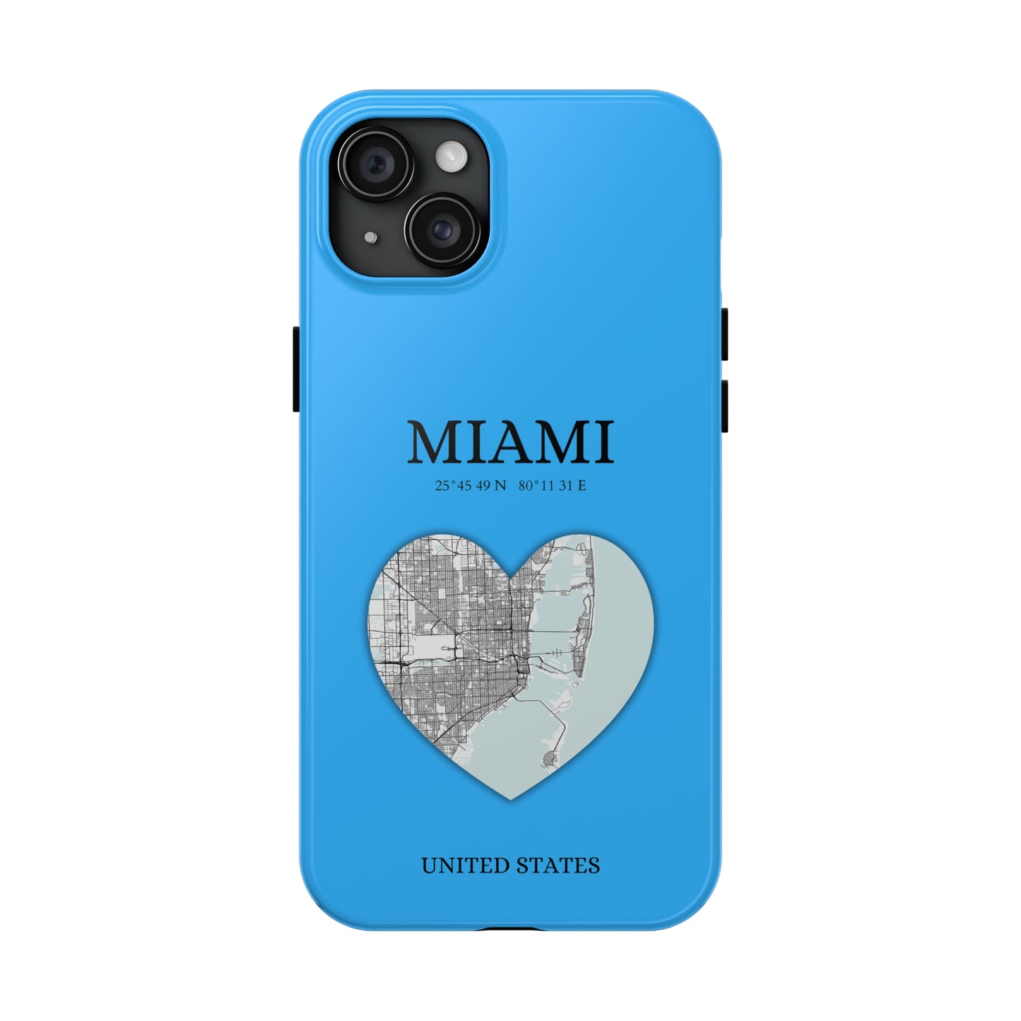 Miami Heartbeat - Sky Blue (iPhone Case 11-15)Capture the essence of Miami with RimaGallery's Heartbeat Sky Blue iPhone case, blending durable protection and unique design. Perfect for iPhone 11-15 models. Free RimaGallery