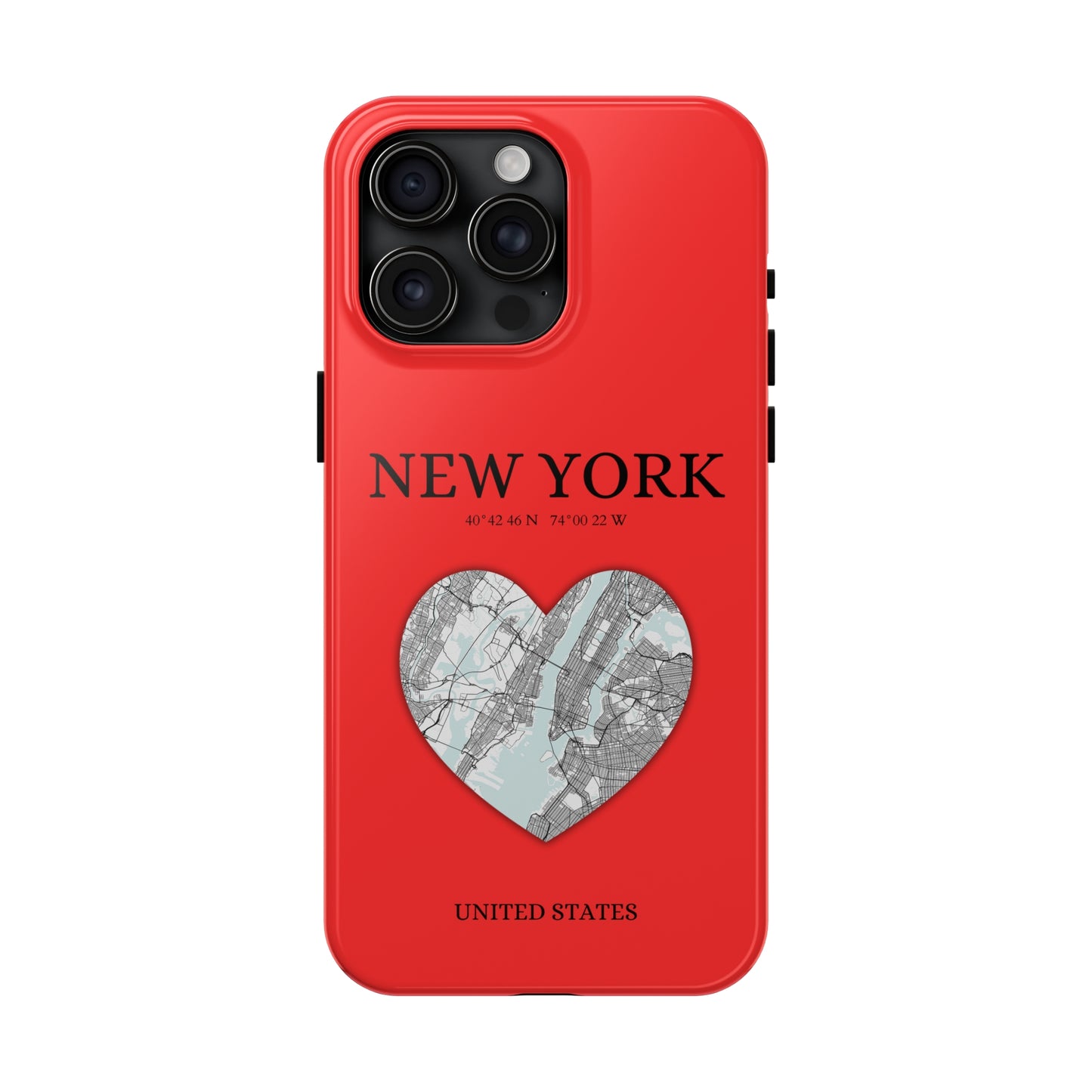Elevate your iPhone with RimaGallery's New York Heartbeat case. Sleek design meets durability for stylish protection. Free US shipping.-York Heartbeat - Red (iPhone Case 11-15)