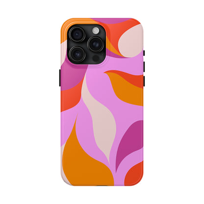 Peachy Swirls (iPhone Case 11-15)Elevate your iPhone's protection and style with RimaGallery's Peachy Swirls design in sunset shades On case, featuring dual-layer defense and a sleek, glossy finish.RimaGallery