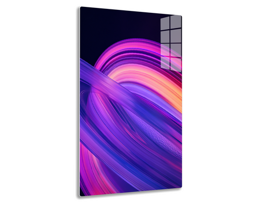 A vibrant abstract digital artwork with swirling brushstrokes in shades of purple, pink, and blue, resembling an ethereal vortex against a black background.
