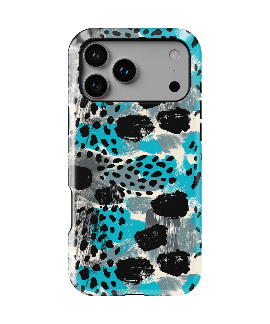 Teal Abstract Cheetah Magnetic Impact Phone Case