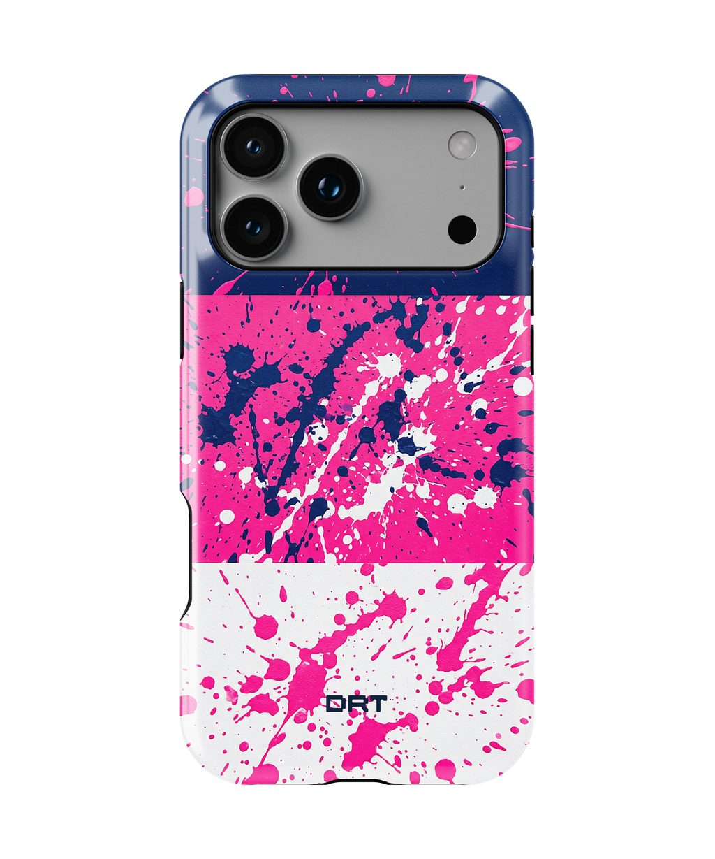 Splatter Neon Stripe Phone Case — Magnetic Impact-Resistant iPhone Cover