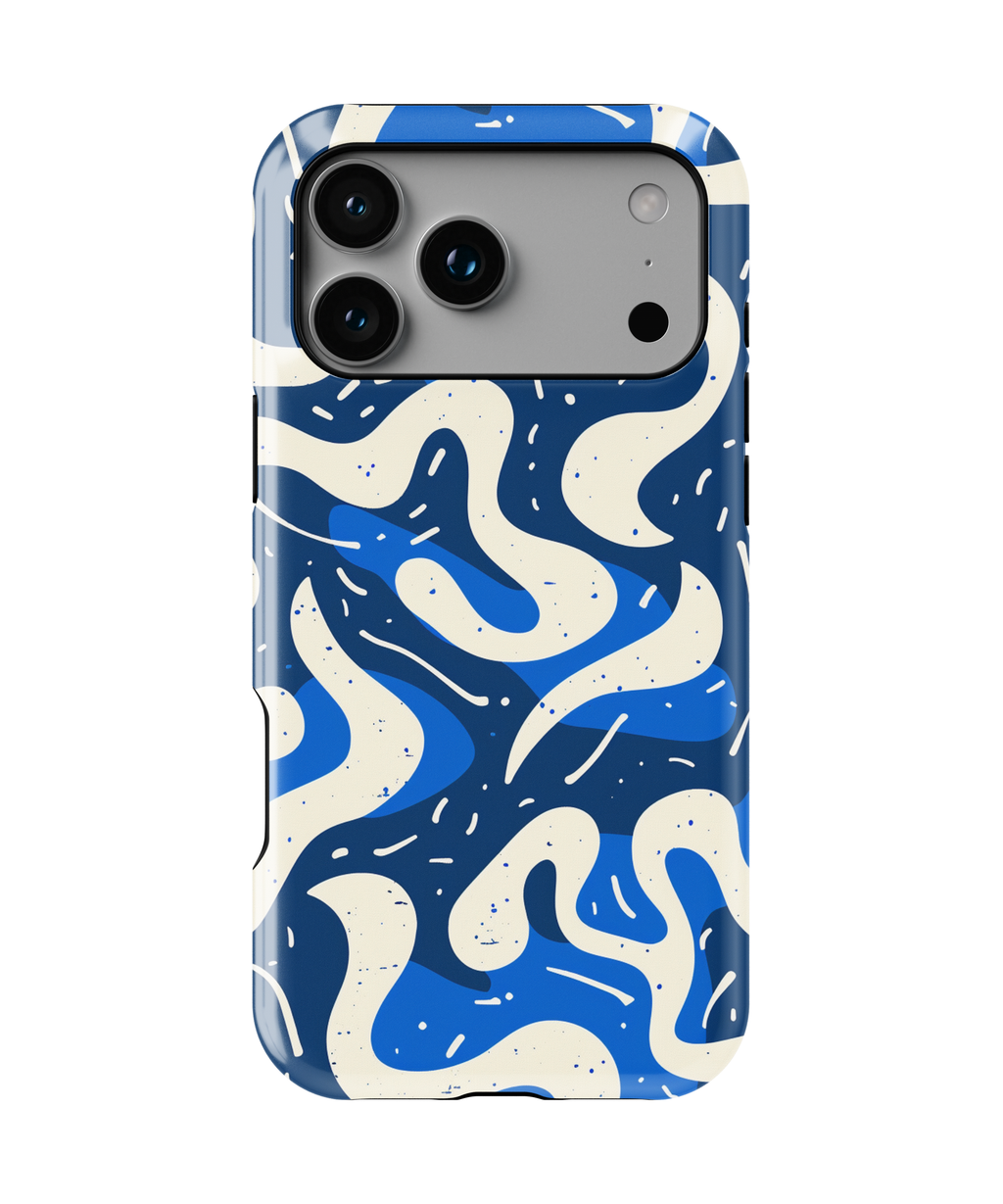 Blue Abstract Swirl Magnetic Impact-Resistant Phone Case