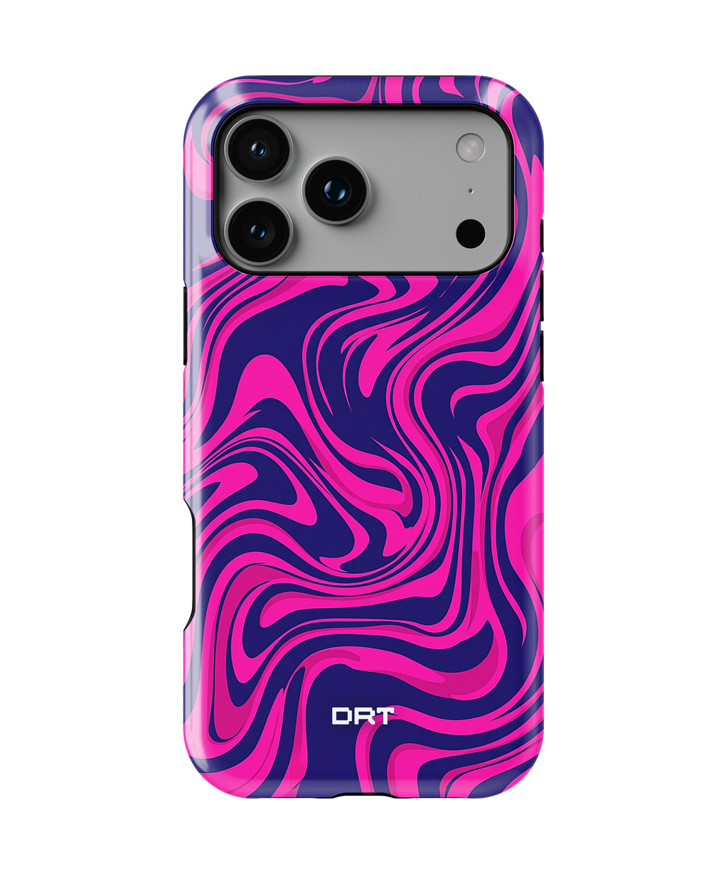 Magnetic Impact-Resistant Phone Case — Neon Pink & Purple Swirl