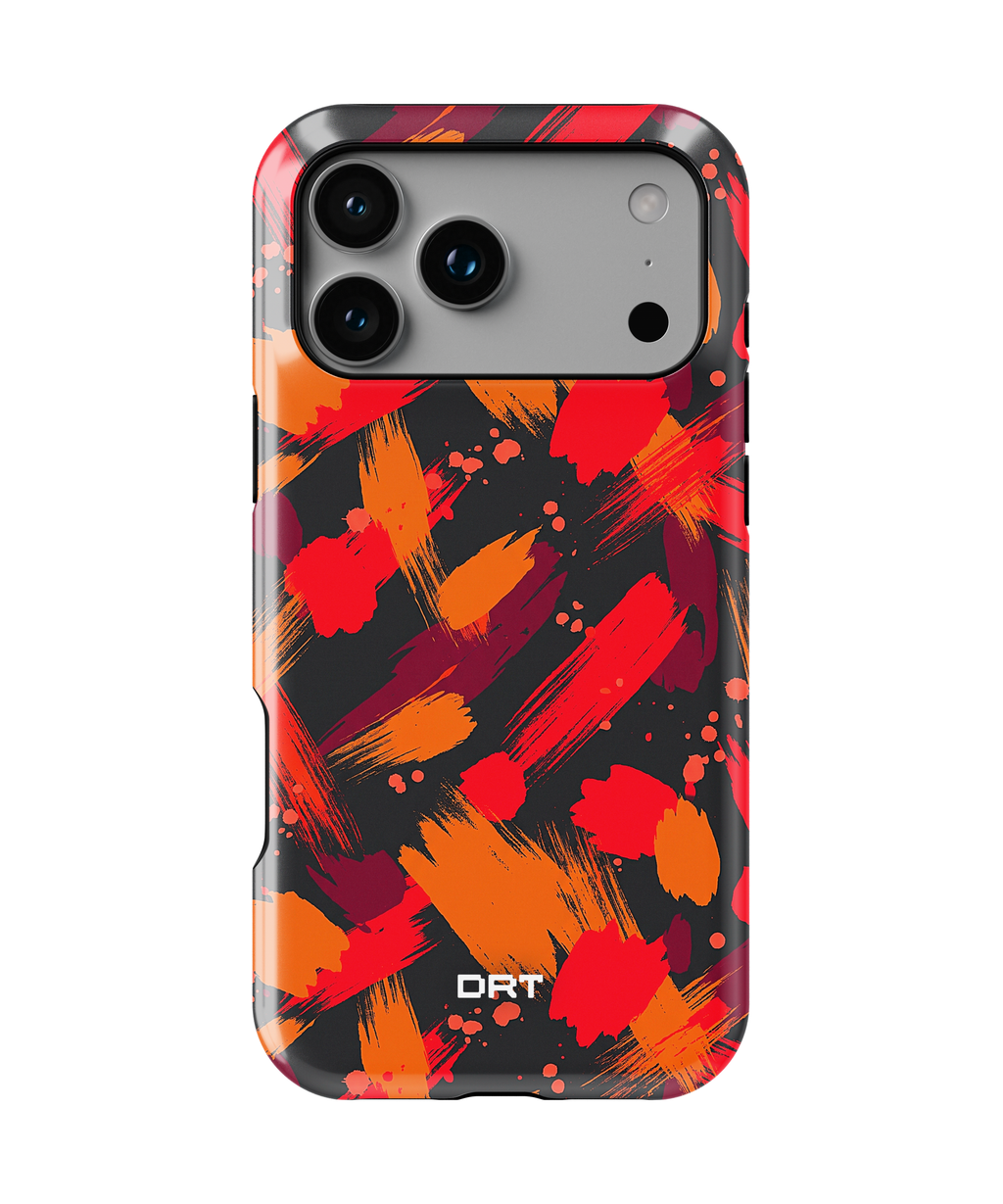 Magnetic Impact-Resistant Case — Bold Red & Orange Brushstroke Phone Cover