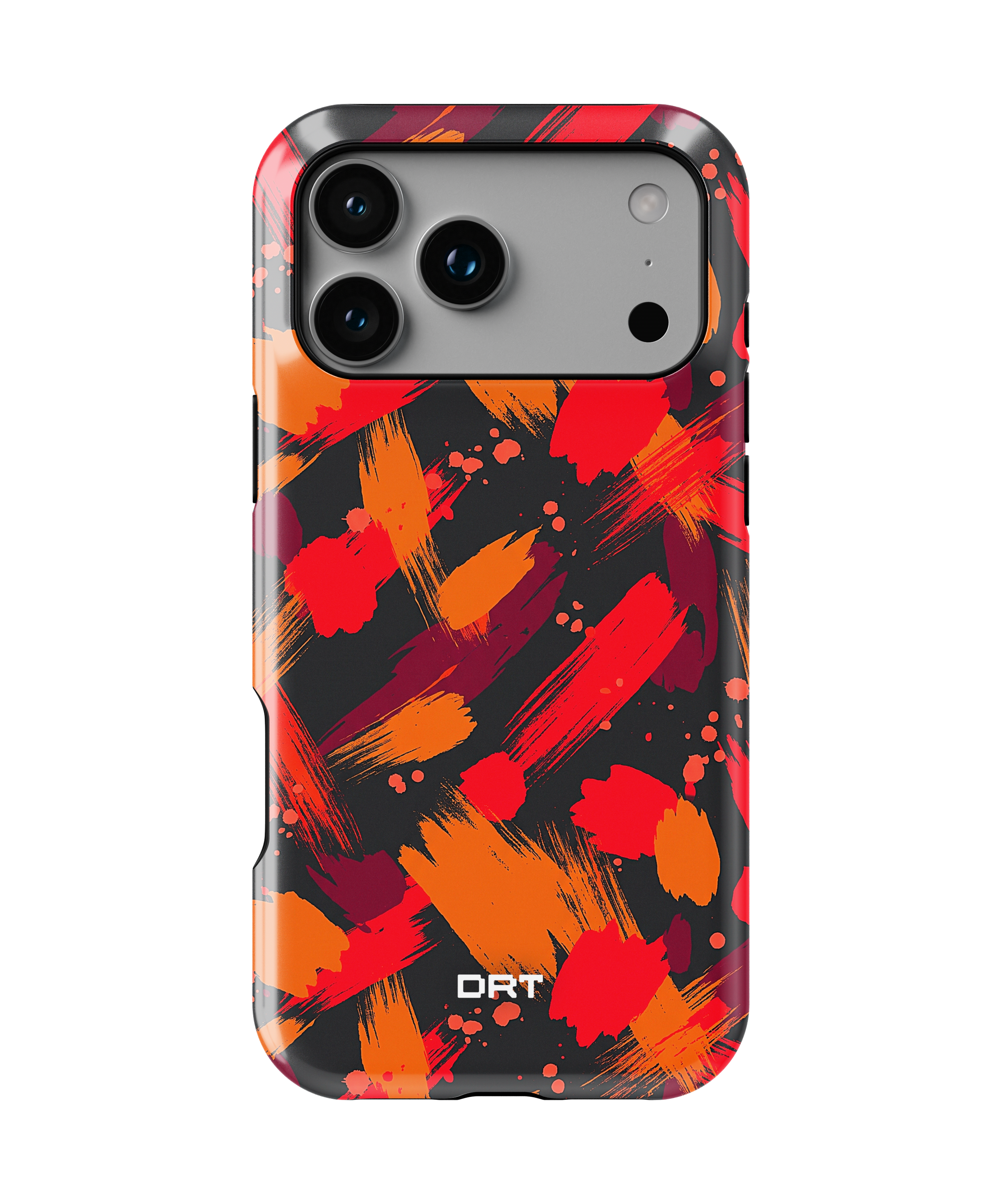 Magnetic Impact-Resistant Case — Bold Red & Orange Brushstroke Phone Cover