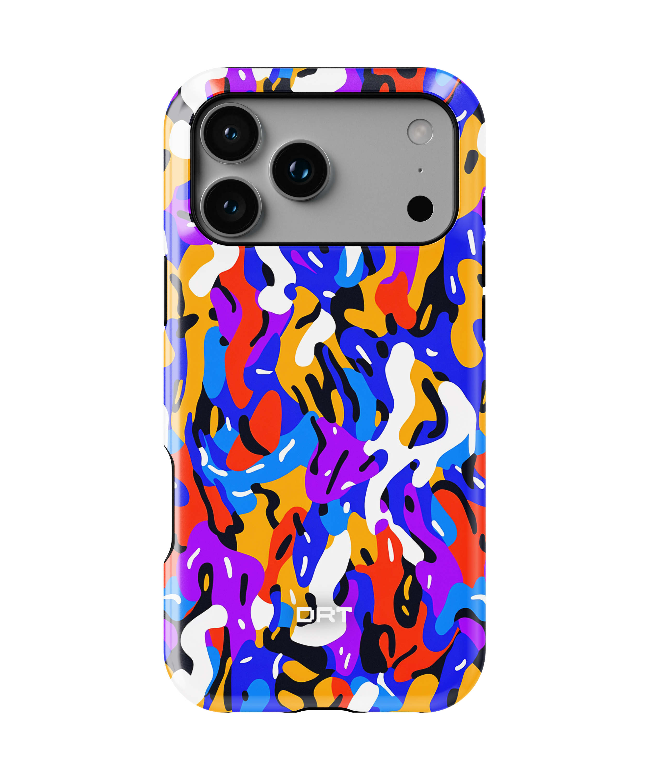 Impact-Resistant Magnetic Phone Case — Colorful Abstract Camo Design
