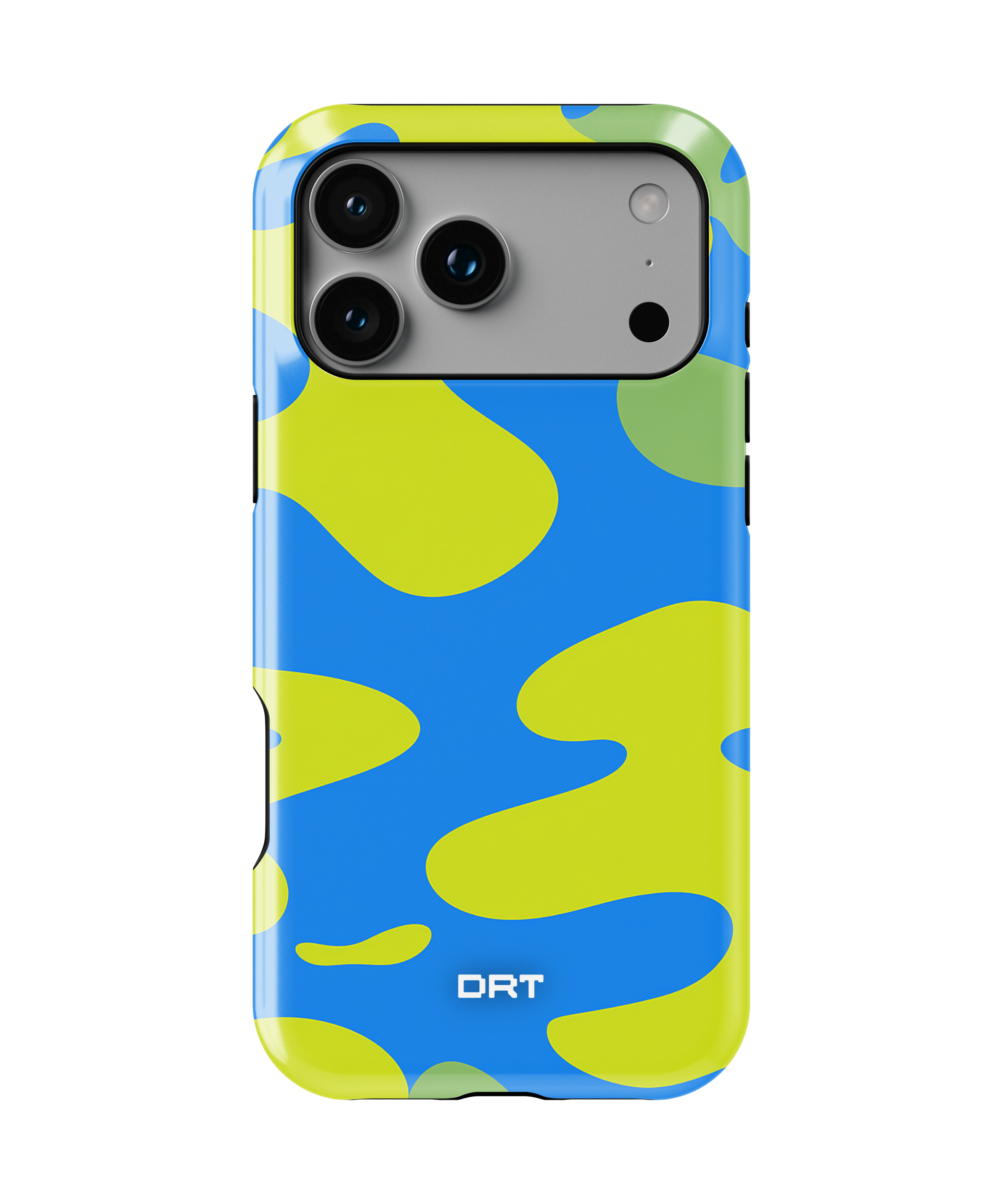 Magnetic Impact-Resistant Case — Blue & Lime Camouflage Phone Cover
