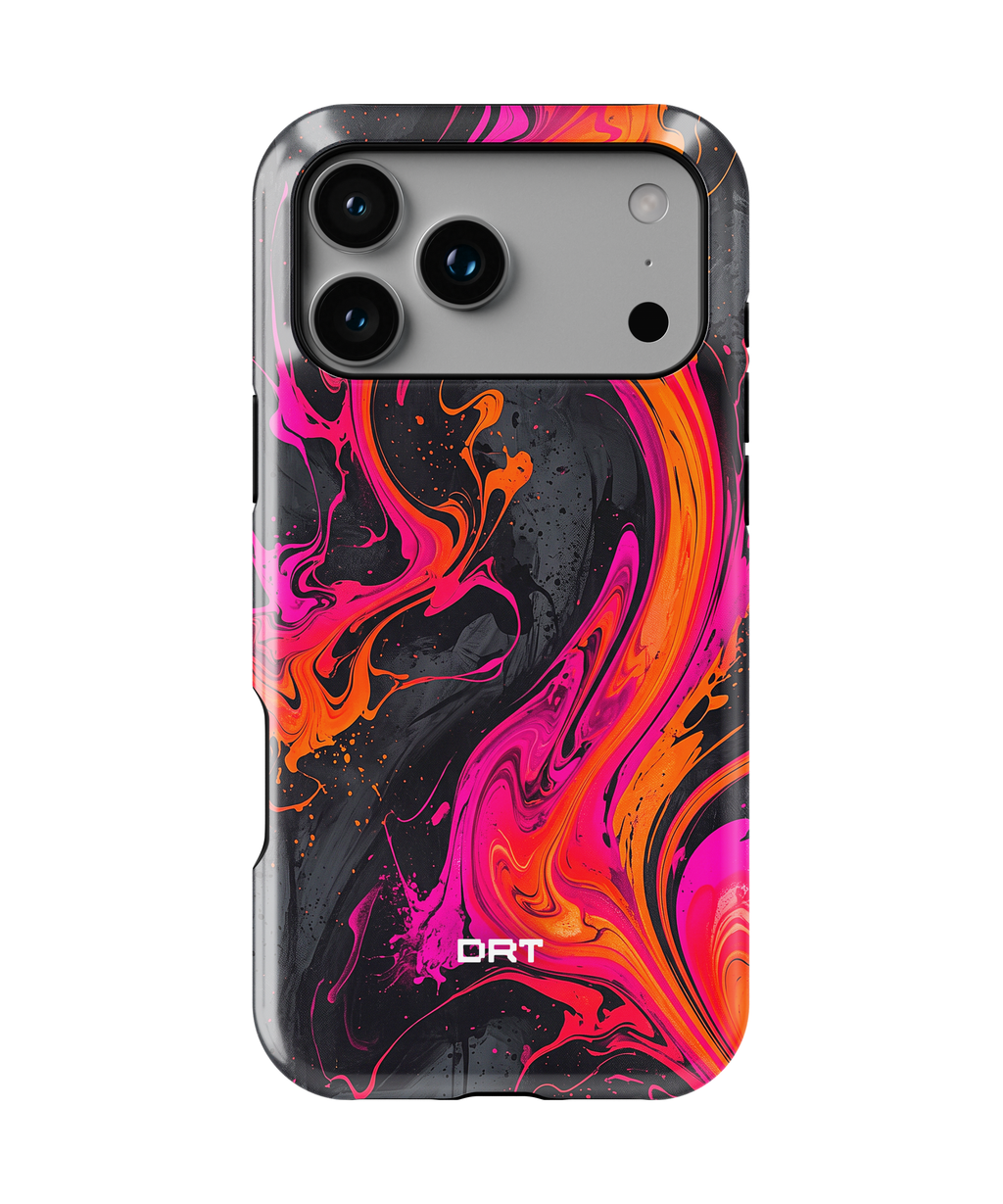 Magnetic Impact-Resistant Phone Case — Neon Marble Swirl
