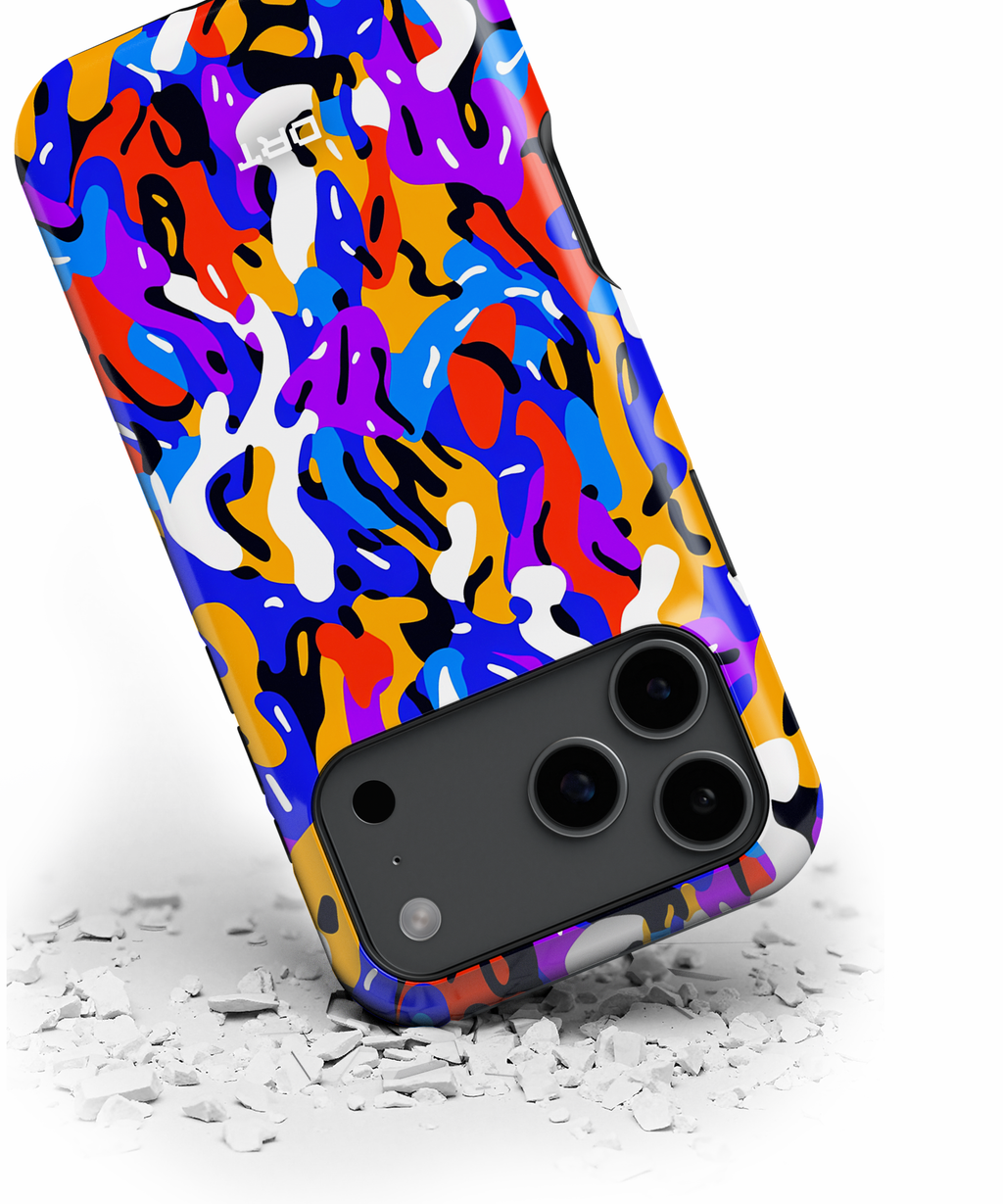 Impact-Resistant Magnetic Phone Case — Colorful Abstract Camo Design