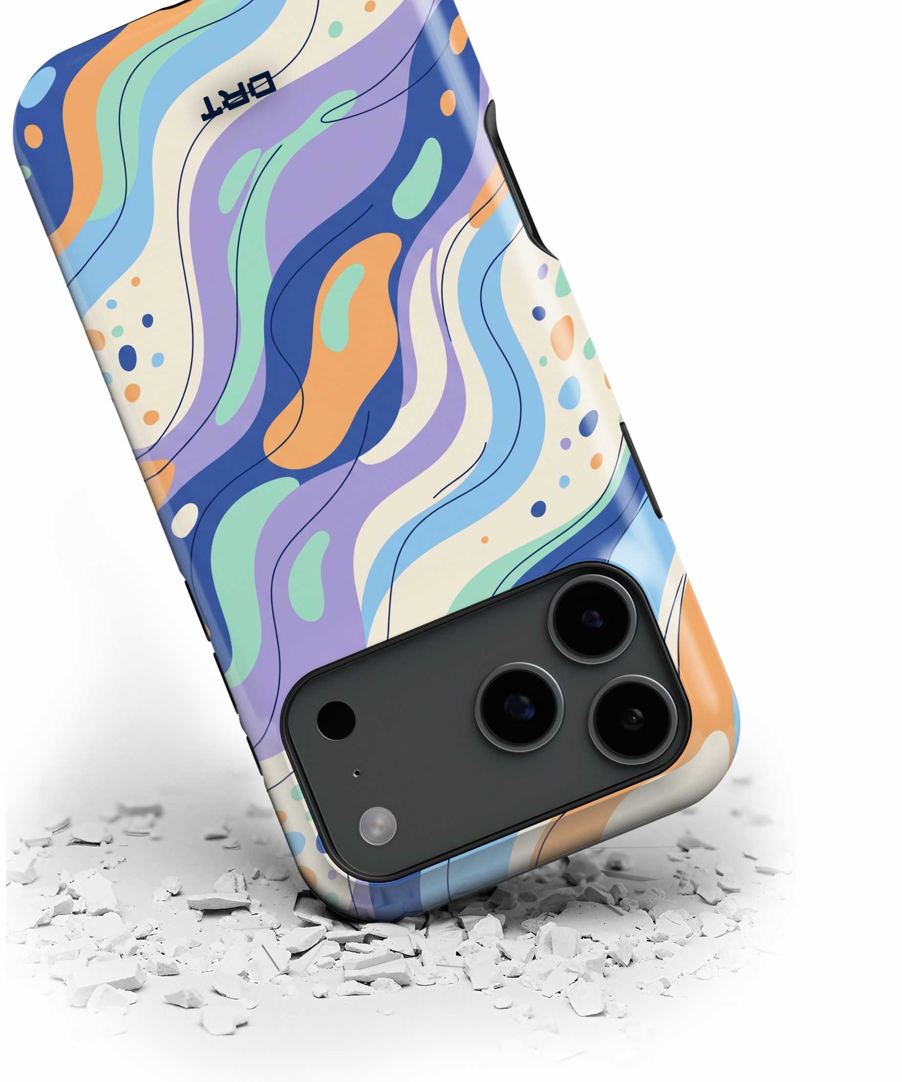 Abstract Swirl Magnetic Impact-Resistant Phone Case — Colorful Fluid Art