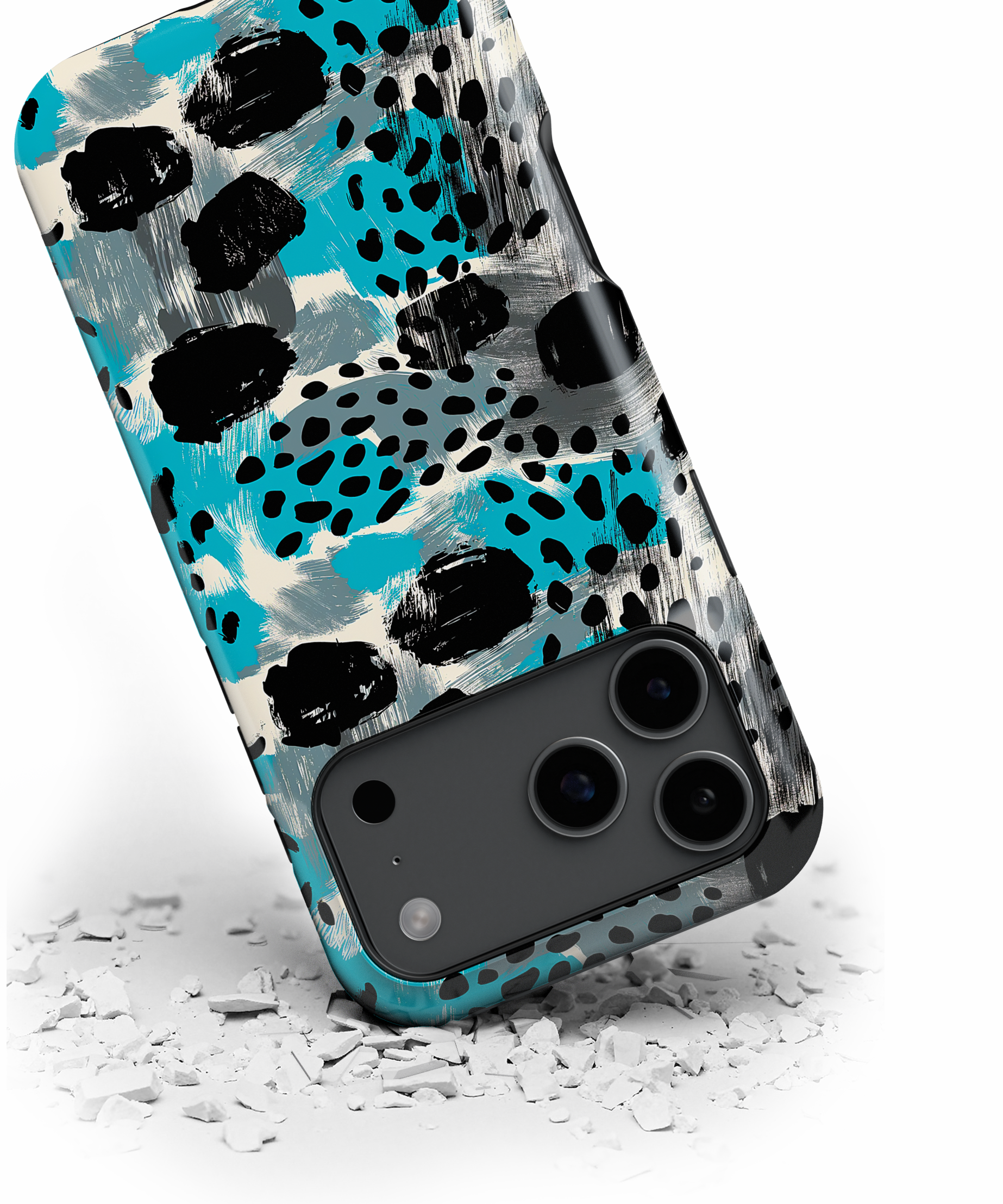 Teal Abstract Cheetah Magnetic Impact Phone Case