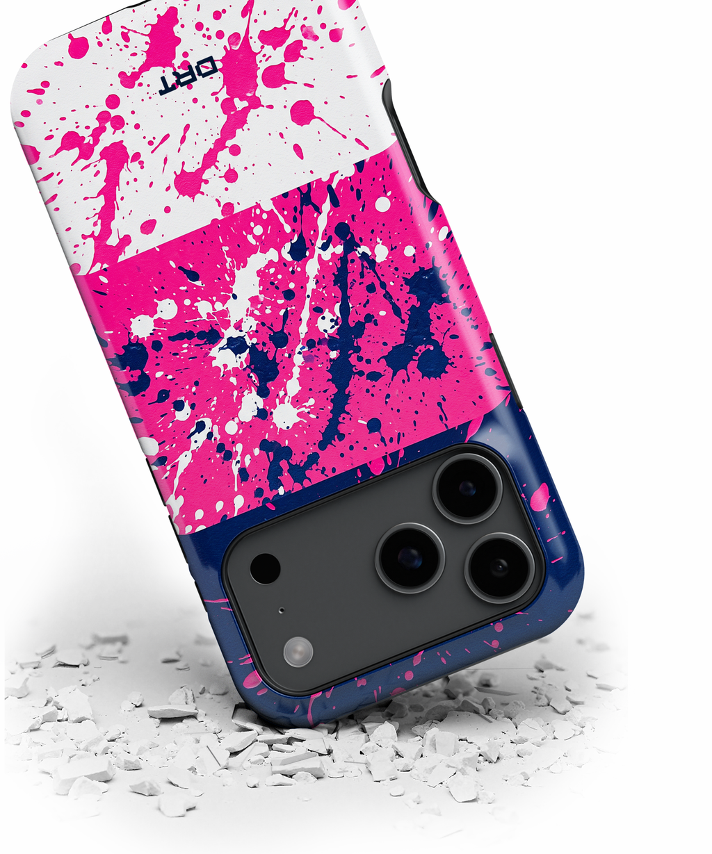 Splatter Neon Stripe Phone Case — Magnetic Impact-Resistant iPhone Cover