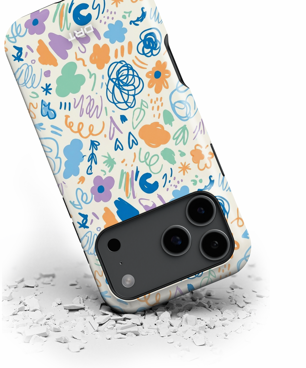 Floral Doodle Magnetic Phone Case — Impact‑Resistant Protective Cover