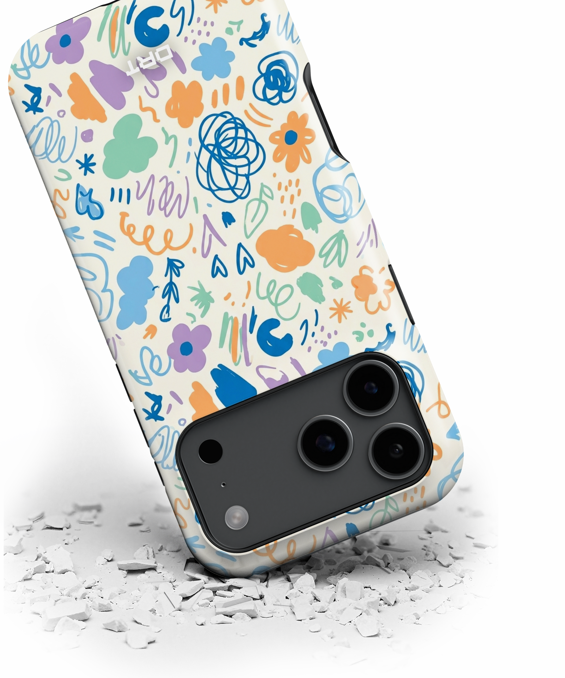 Floral Doodle Magnetic Phone Case — Impact‑Resistant Protective Cover