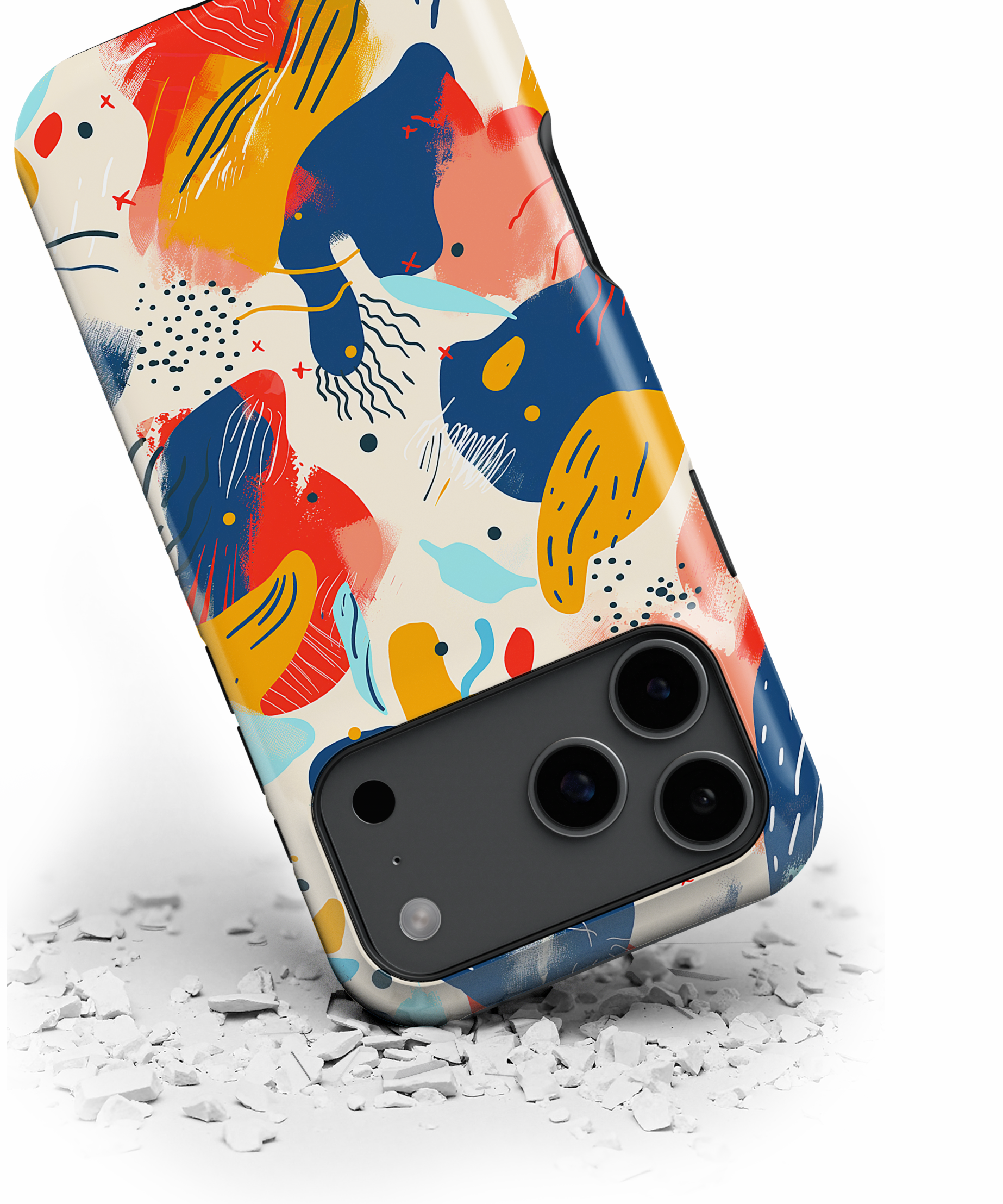 Abstract Color Splash Magnetic Phone Case — Impact-Resistant iPhone Cover