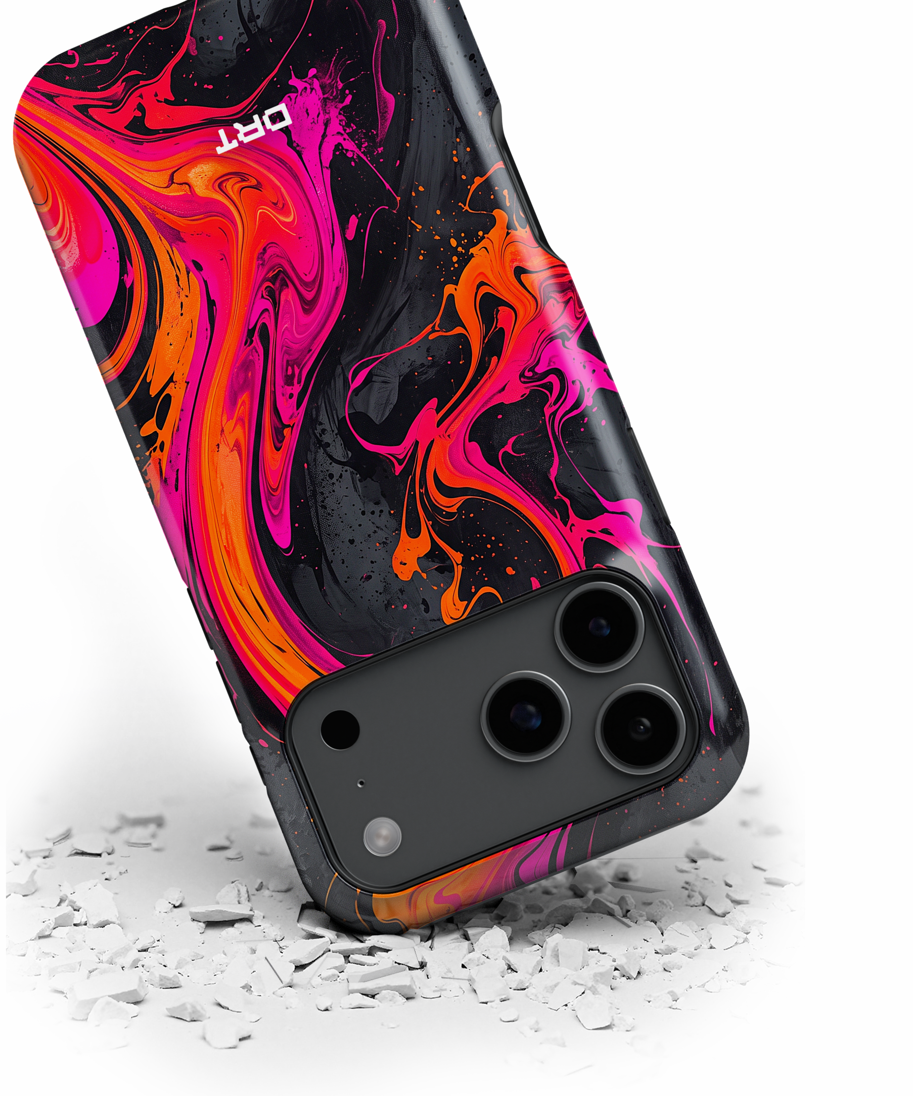 Magnetic Impact-Resistant Phone Case — Neon Marble Swirl