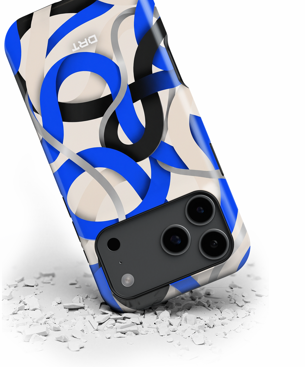 Phone Case — Blue & Black Interlocking Rings Magnetic Impact-Resistant Case