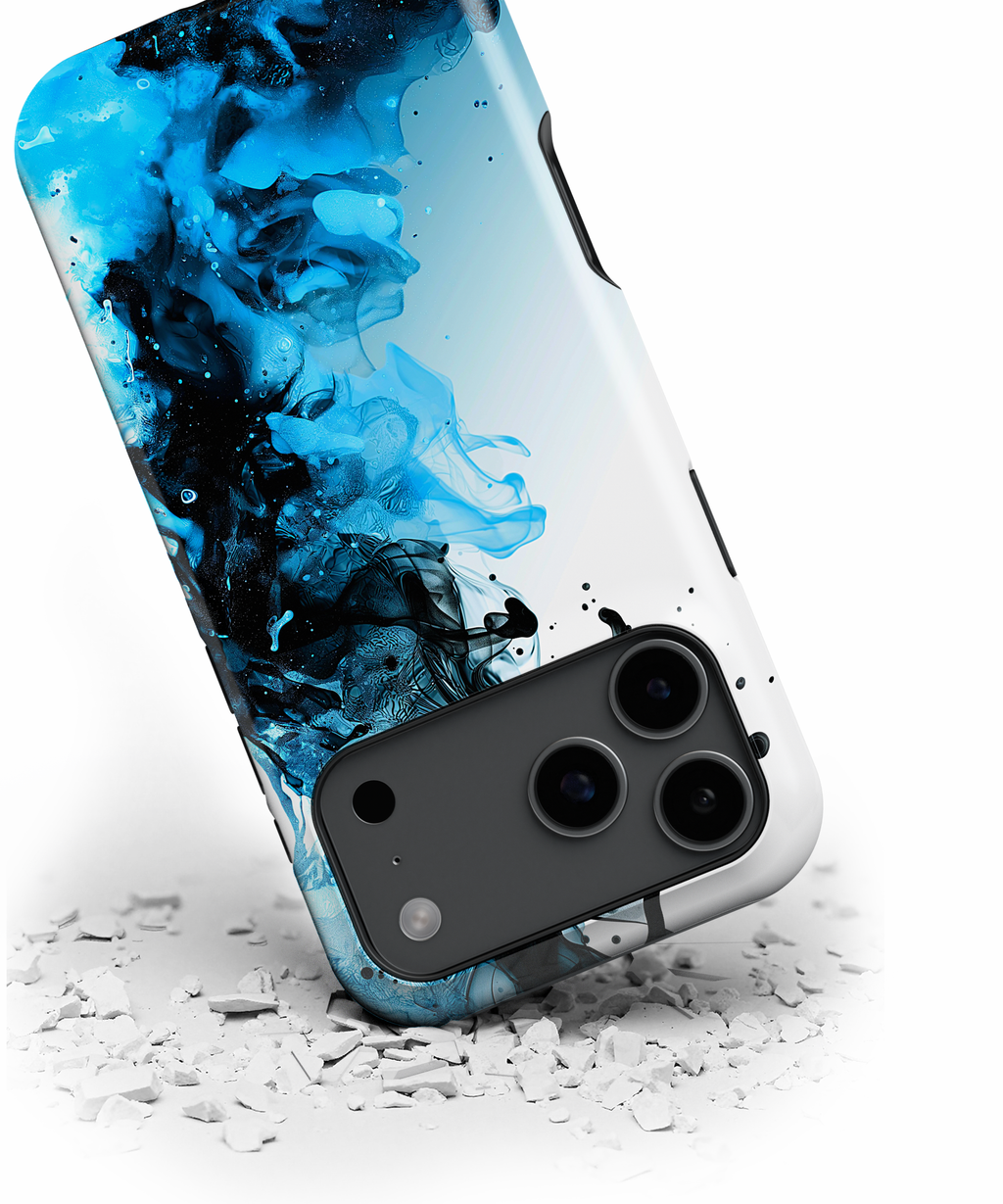 Blue Ink Swirl Magnetic Impact-Resistant Phone Case