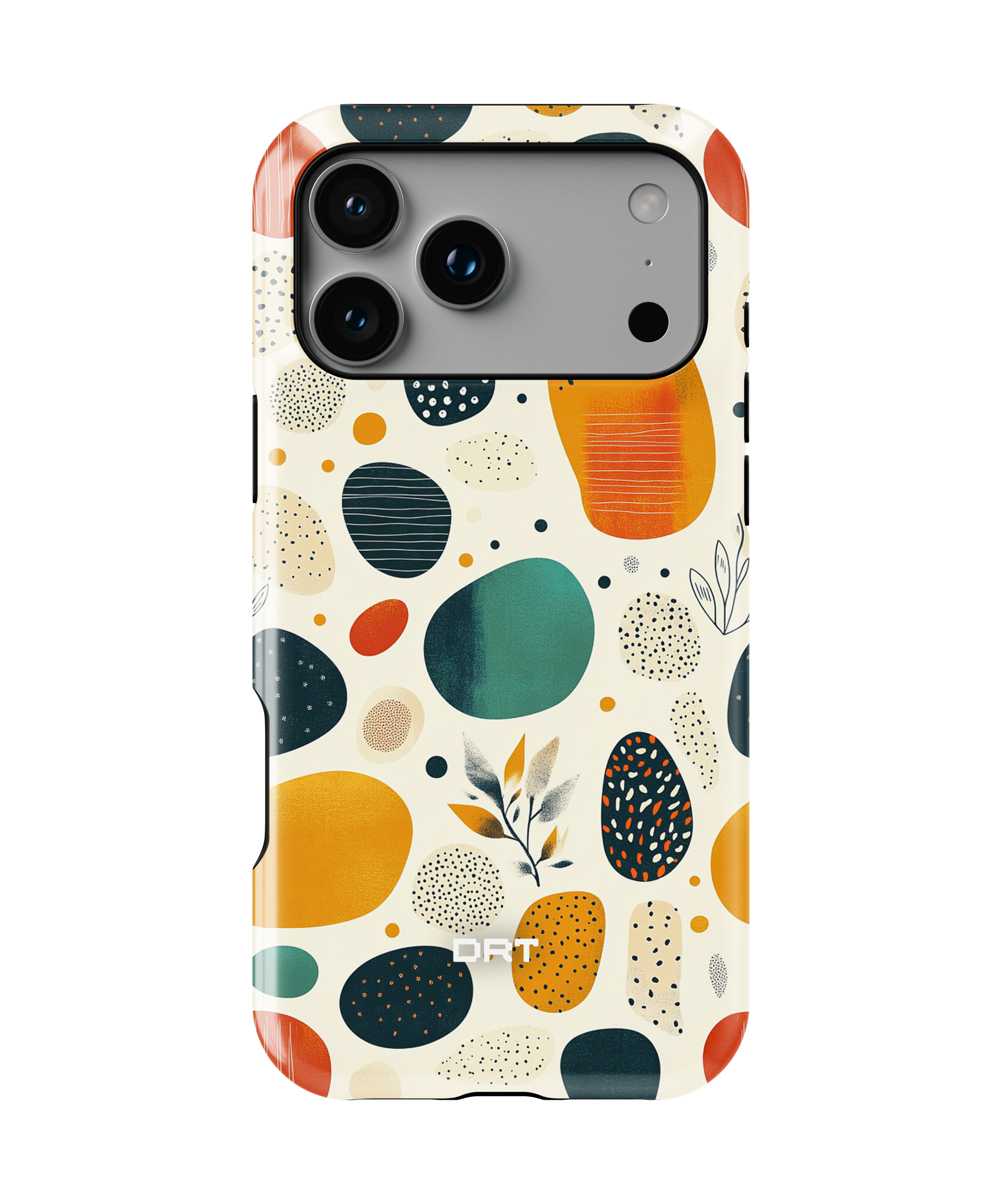 Magnetic Phone Case — Retro Abstract Pebble Design (Impact‑Resistant)