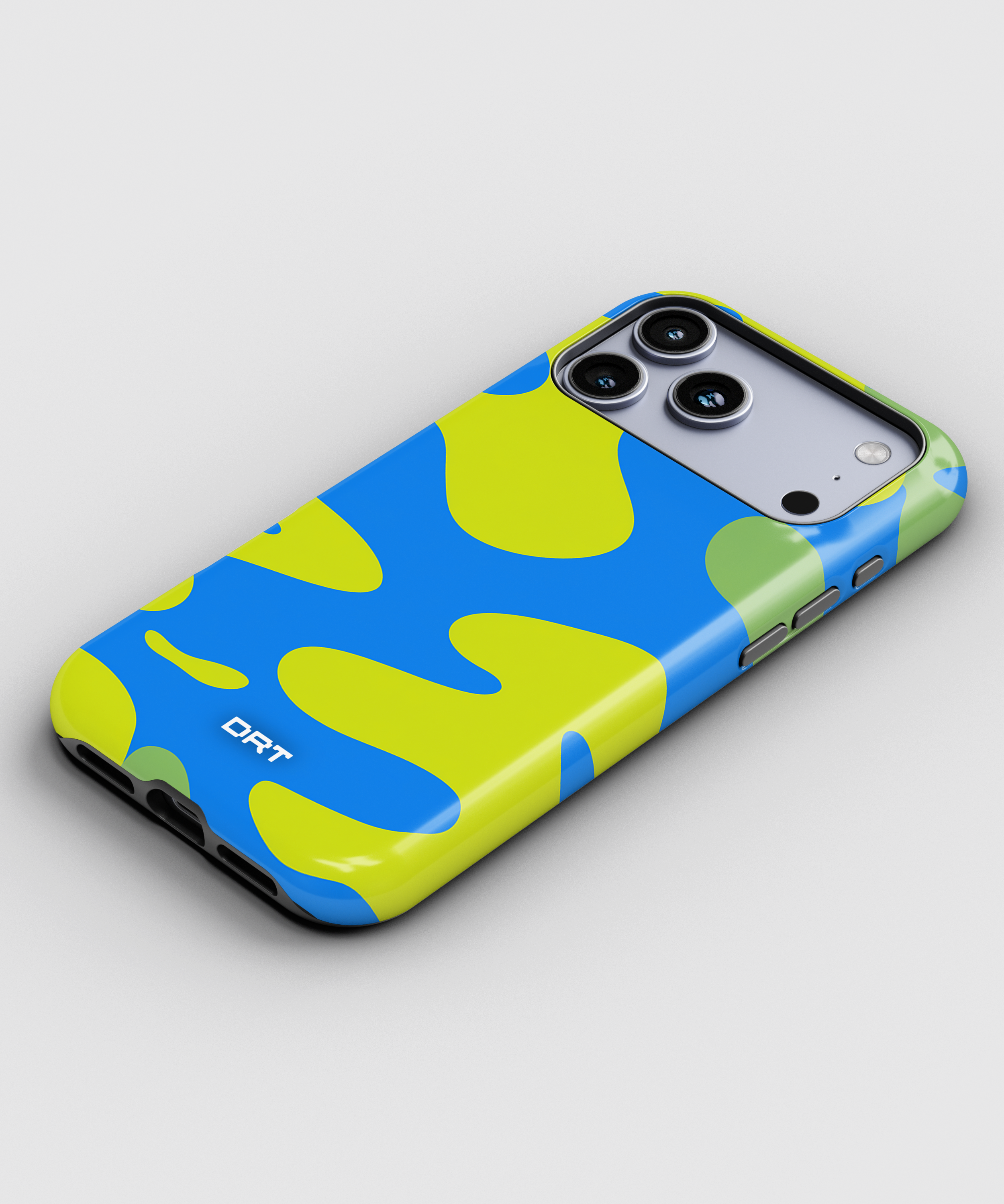 Magnetic Impact-Resistant Case — Blue & Lime Camouflage Phone Cover