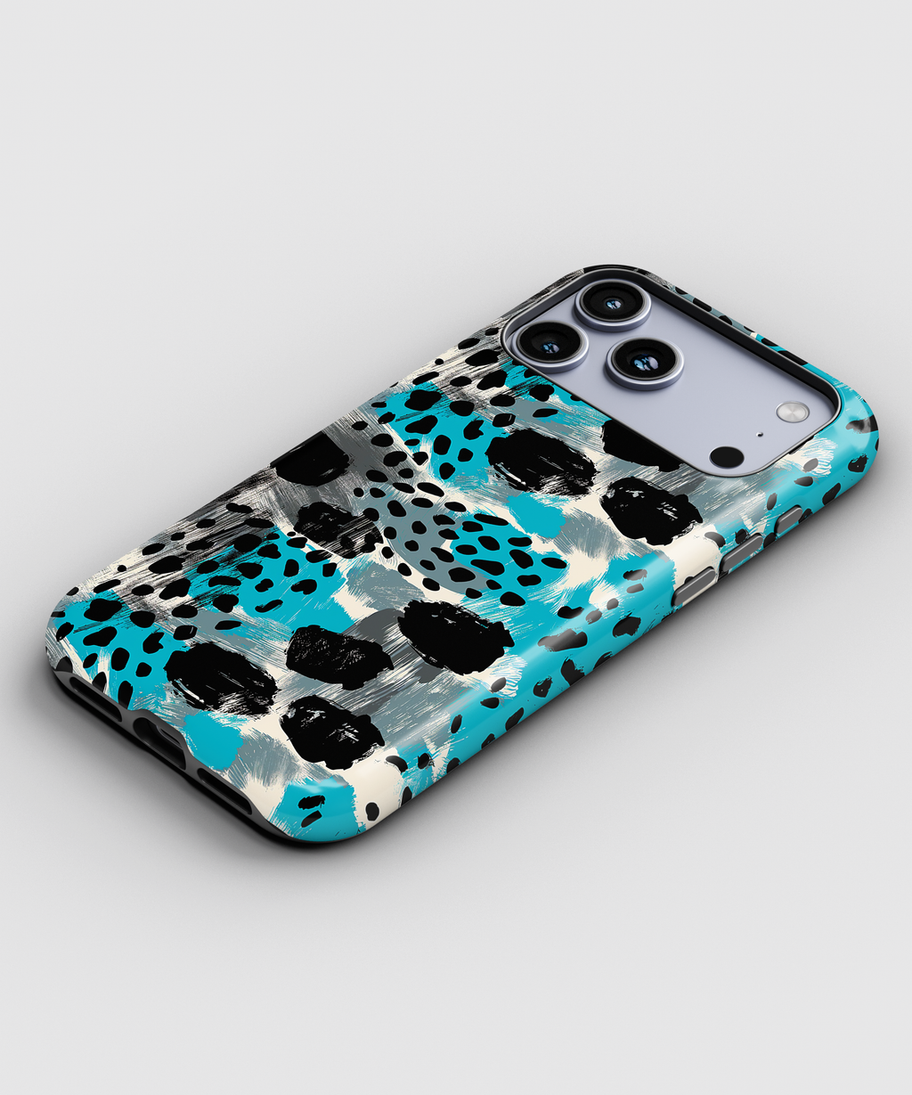 Teal Abstract Cheetah Magnetic Impact Phone Case