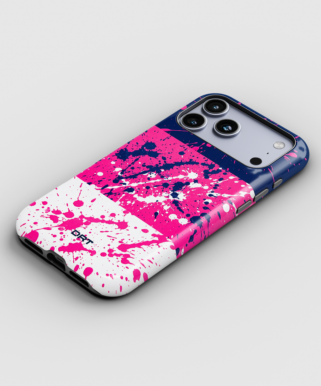 Splatter Neon Stripe Phone Case — Magnetic Impact-Resistant iPhone Cover