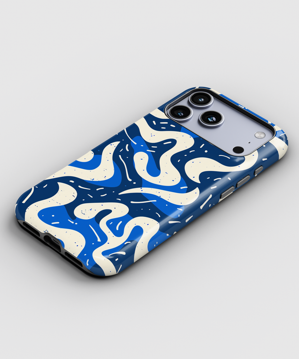 Blue Abstract Swirl Magnetic Impact-Resistant Phone Case