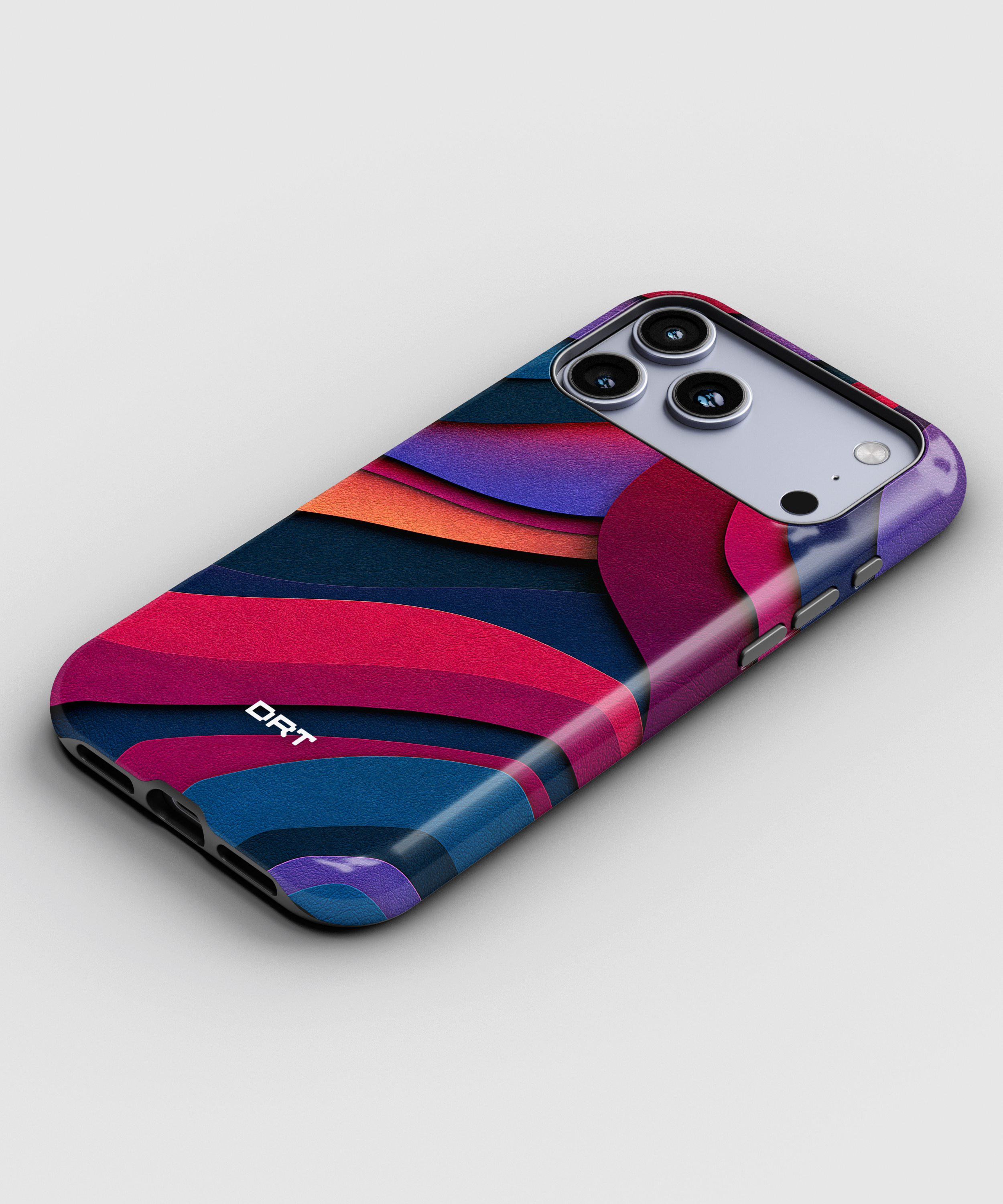 Magnetic Impact-Resistant Phone Case — Abstract Red & Navy Wave Design