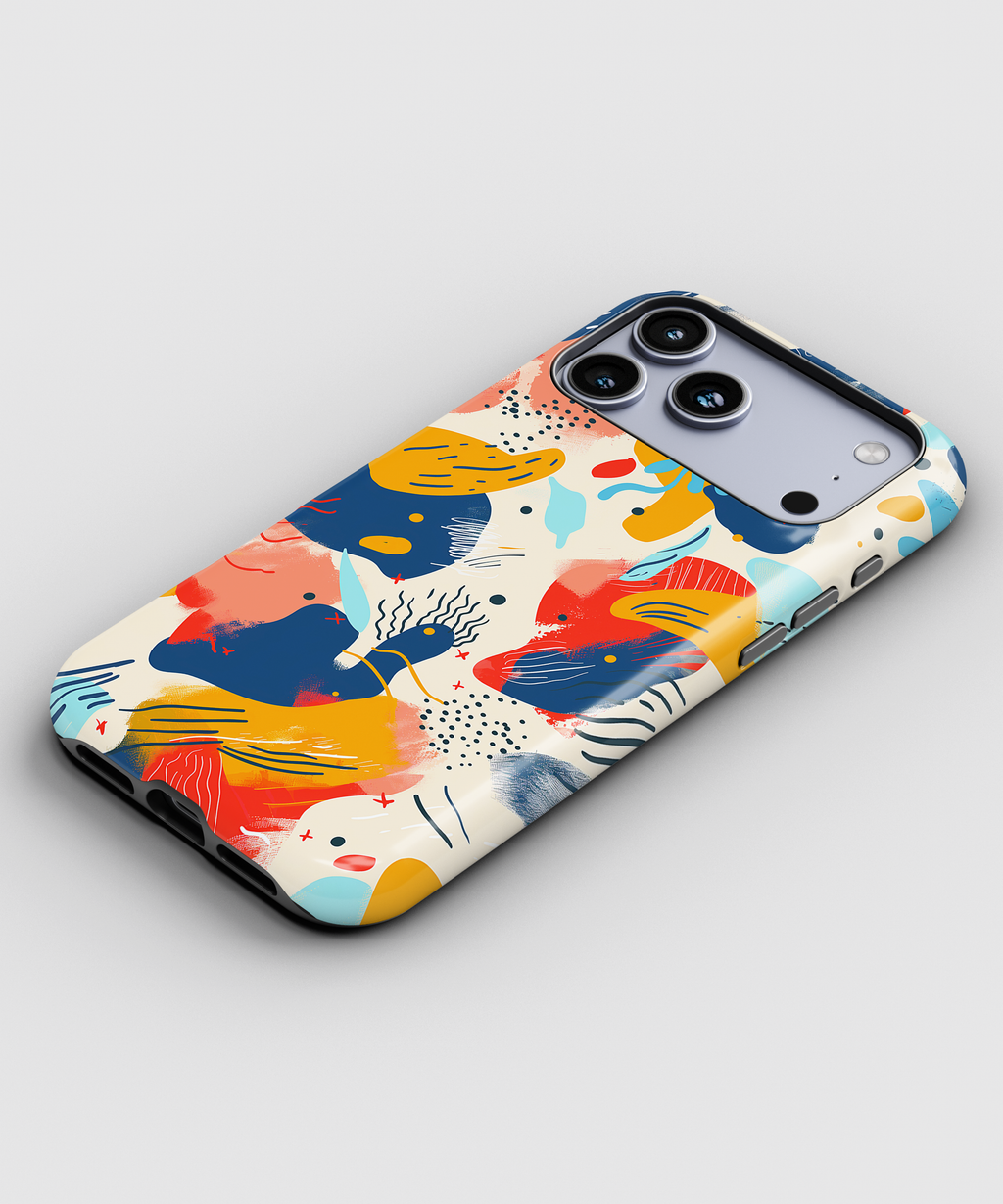 Abstract Color Splash Magnetic Phone Case — Impact-Resistant iPhone Cover
