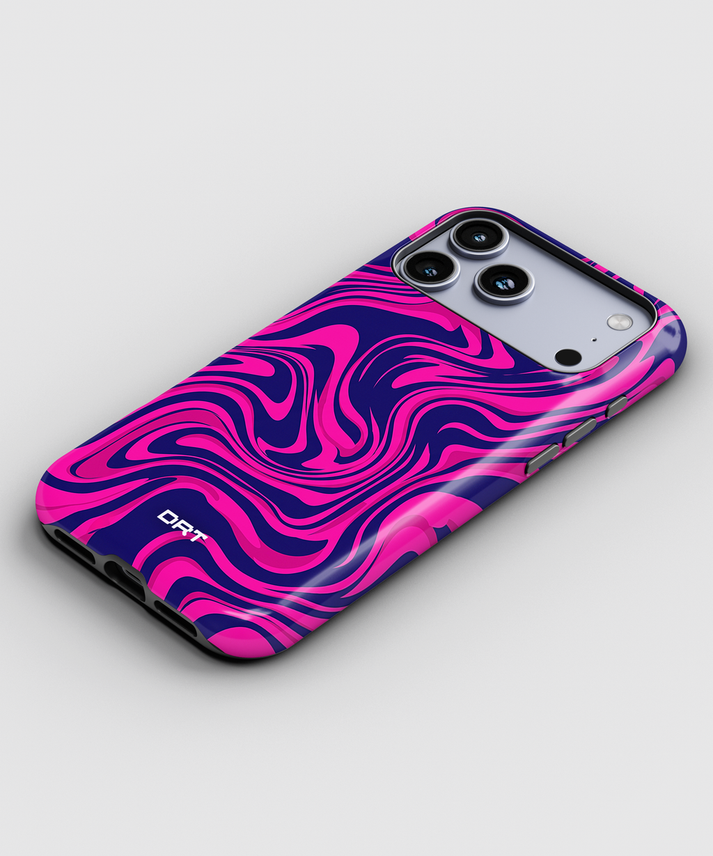 Magnetic Impact-Resistant Phone Case — Neon Pink & Purple Swirl