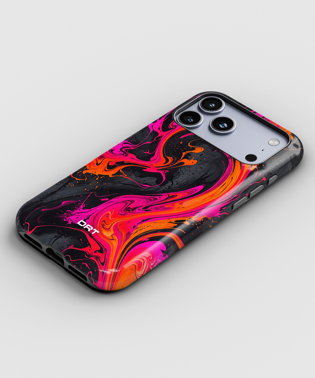 Magnetic Impact-Resistant Phone Case — Neon Marble Swirl