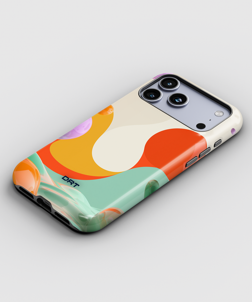 Magnetic Impact-Resistant Case — Retro Abstract Color Wave Phone Cover