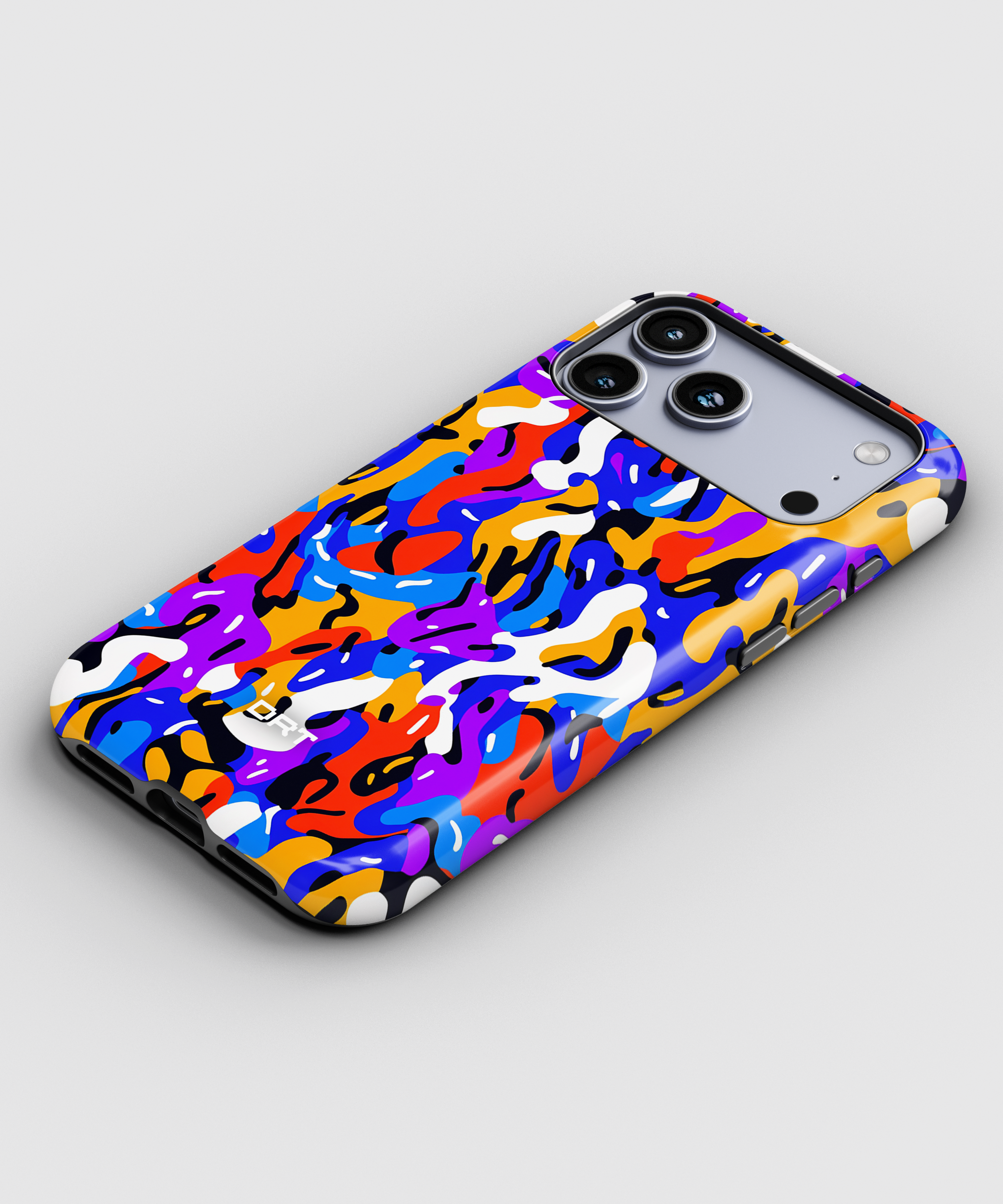 Impact-Resistant Magnetic Phone Case — Colorful Abstract Camo Design