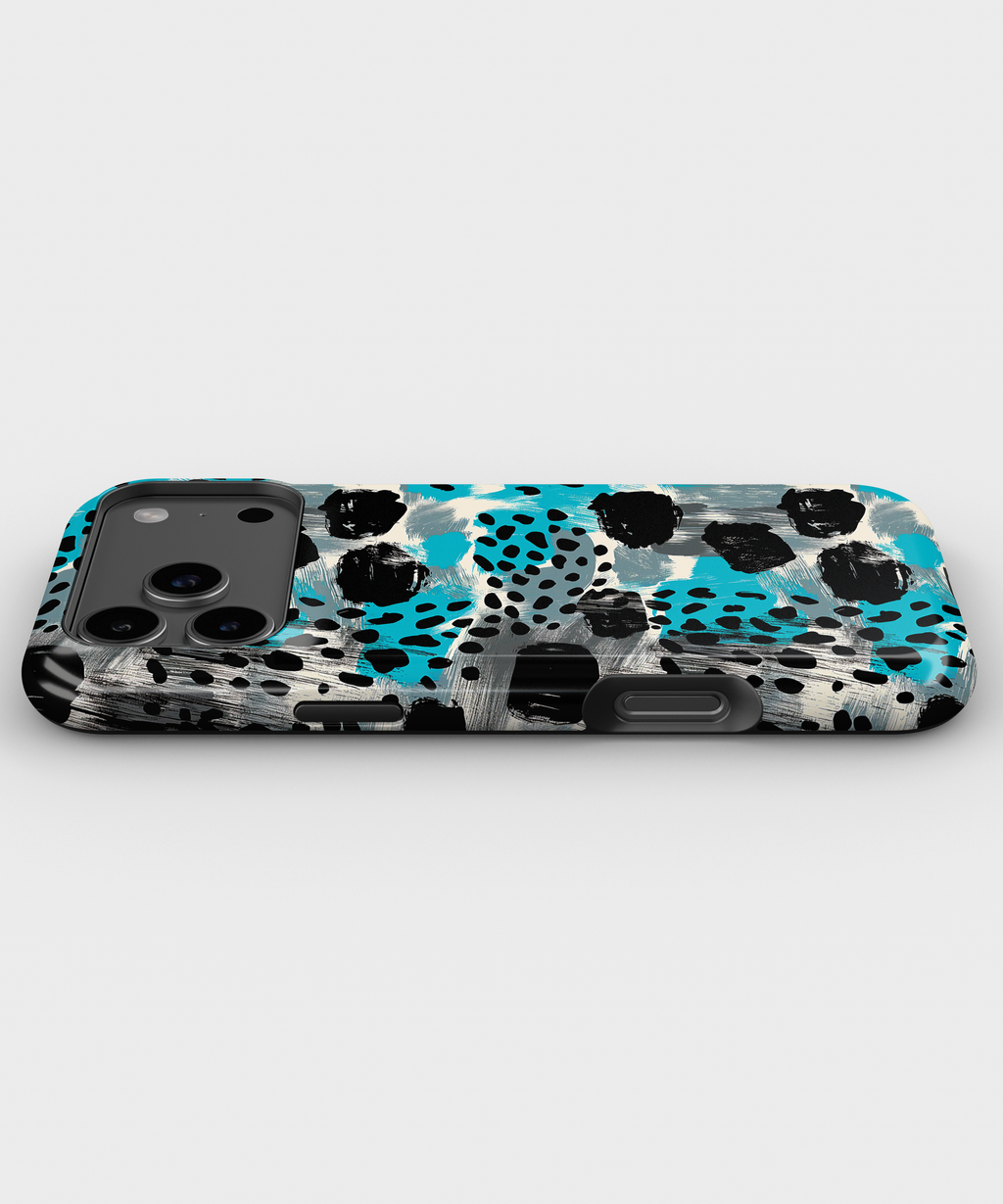 Teal Abstract Cheetah Magnetic Impact Phone Case