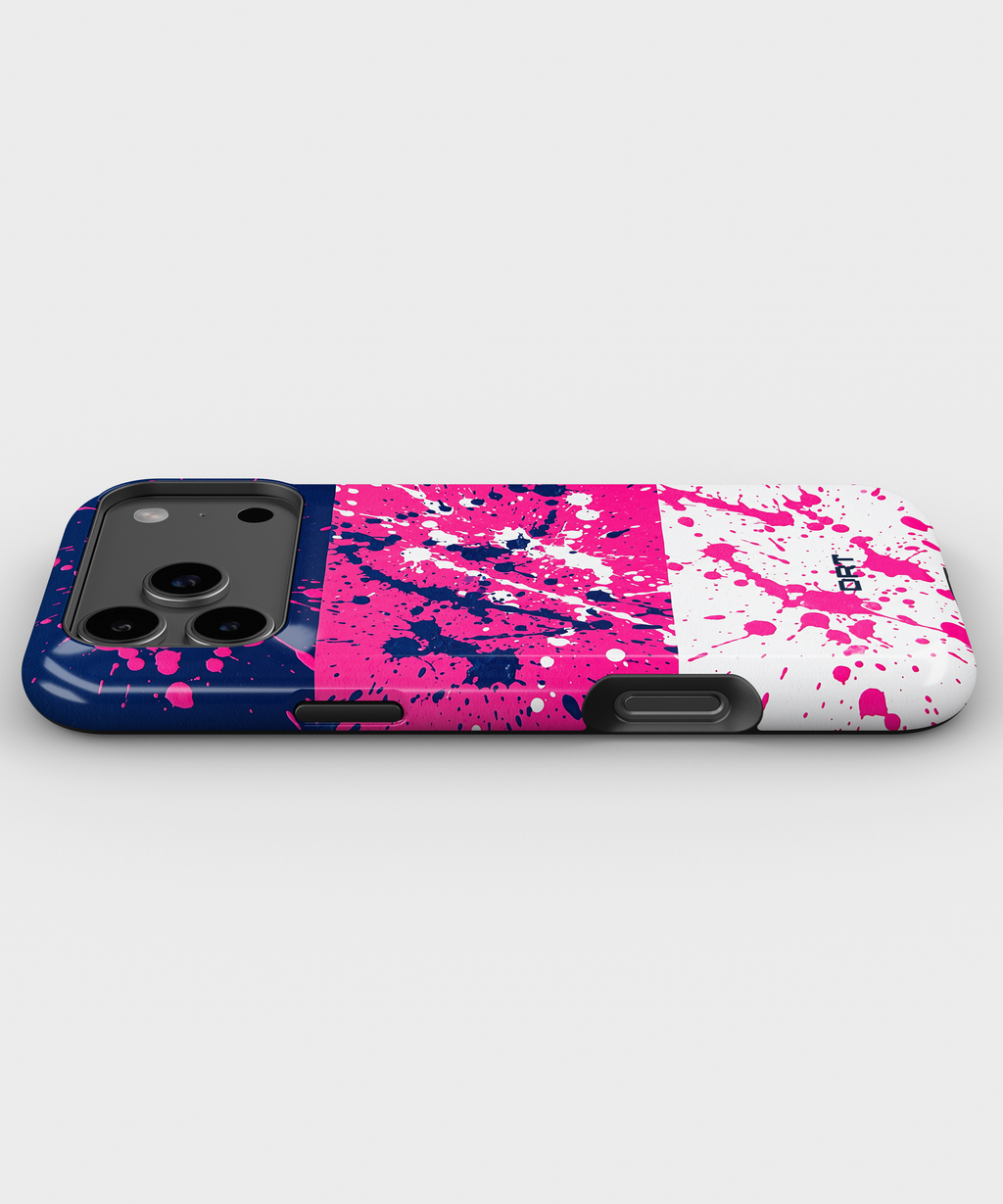 Splatter Neon Stripe Phone Case — Magnetic Impact-Resistant iPhone Cover
