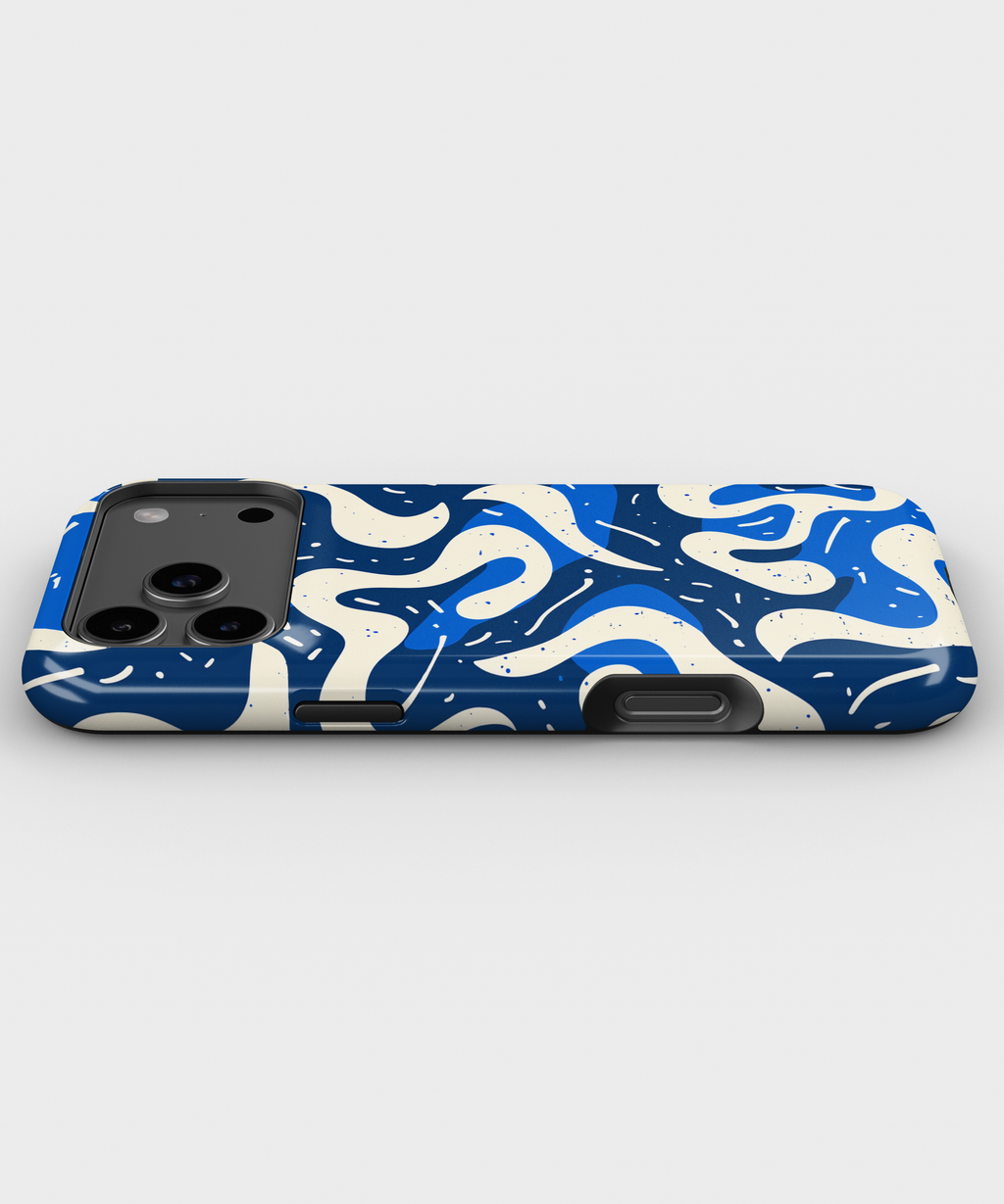 Blue Abstract Swirl Magnetic Impact-Resistant Phone Case