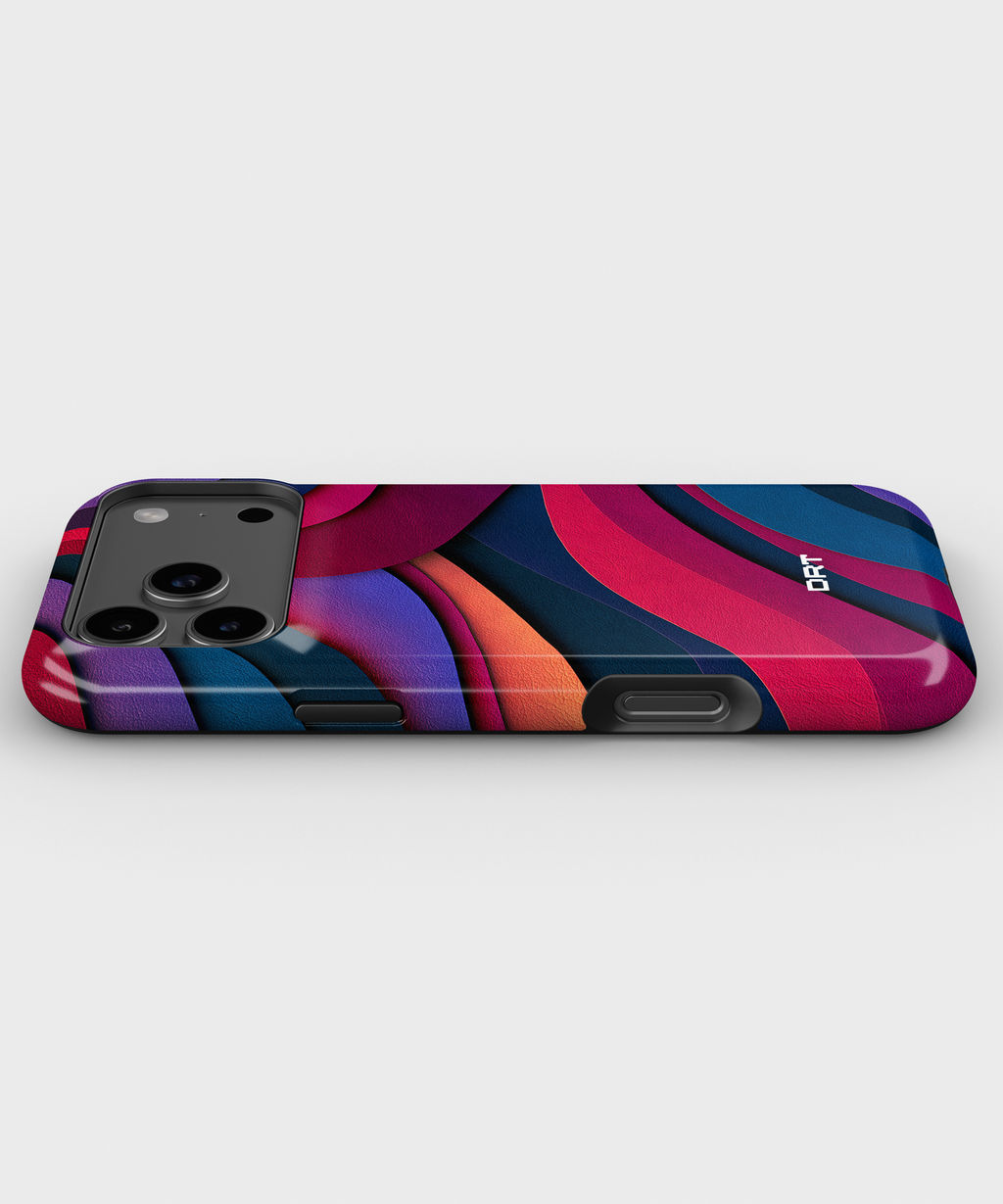 Magnetic Impact-Resistant Phone Case — Abstract Red & Navy Wave Design