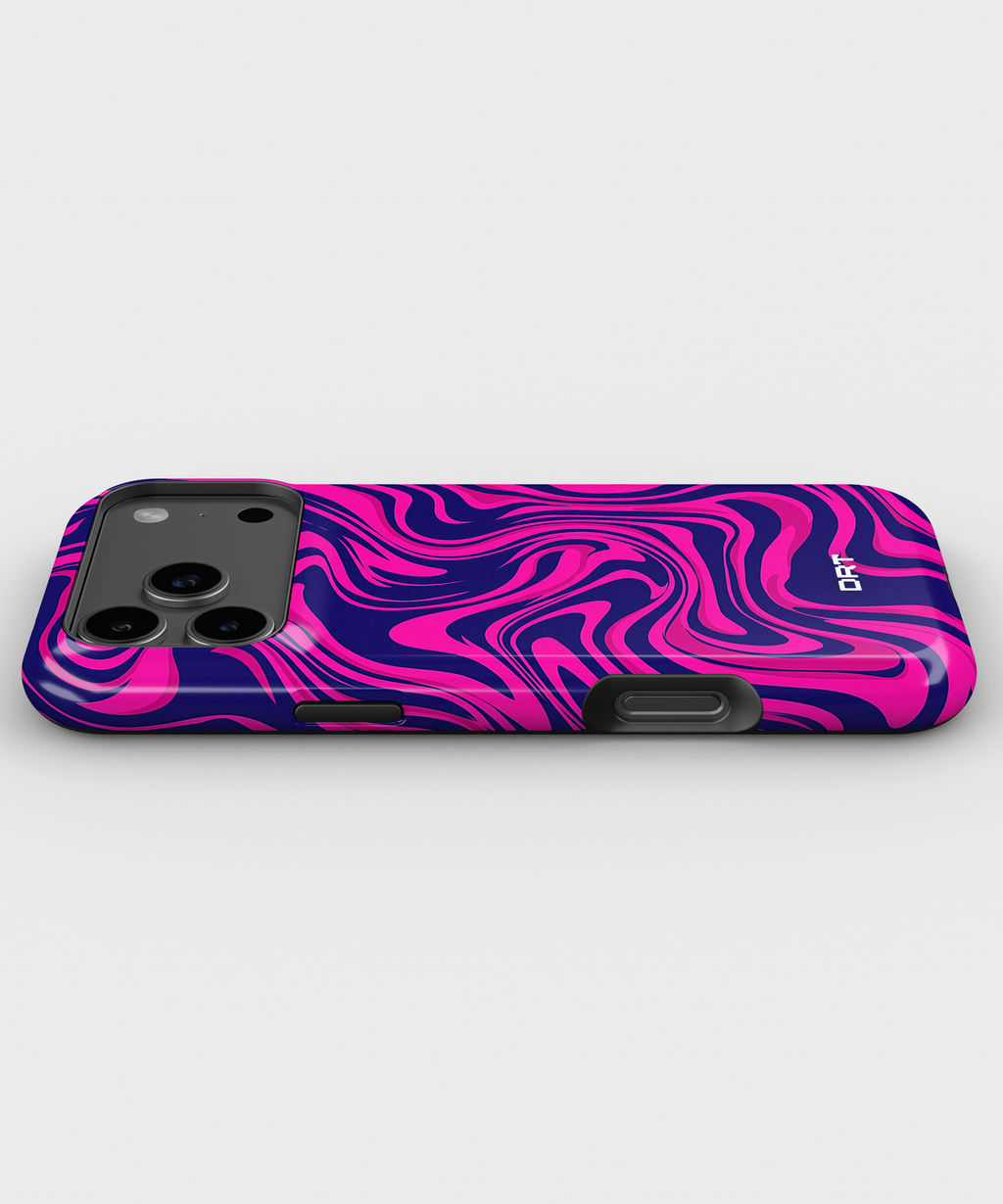 Magnetic Impact-Resistant Phone Case — Neon Pink & Purple Swirl