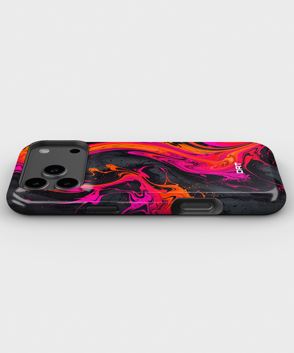 Magnetic Impact-Resistant Phone Case — Neon Marble Swirl