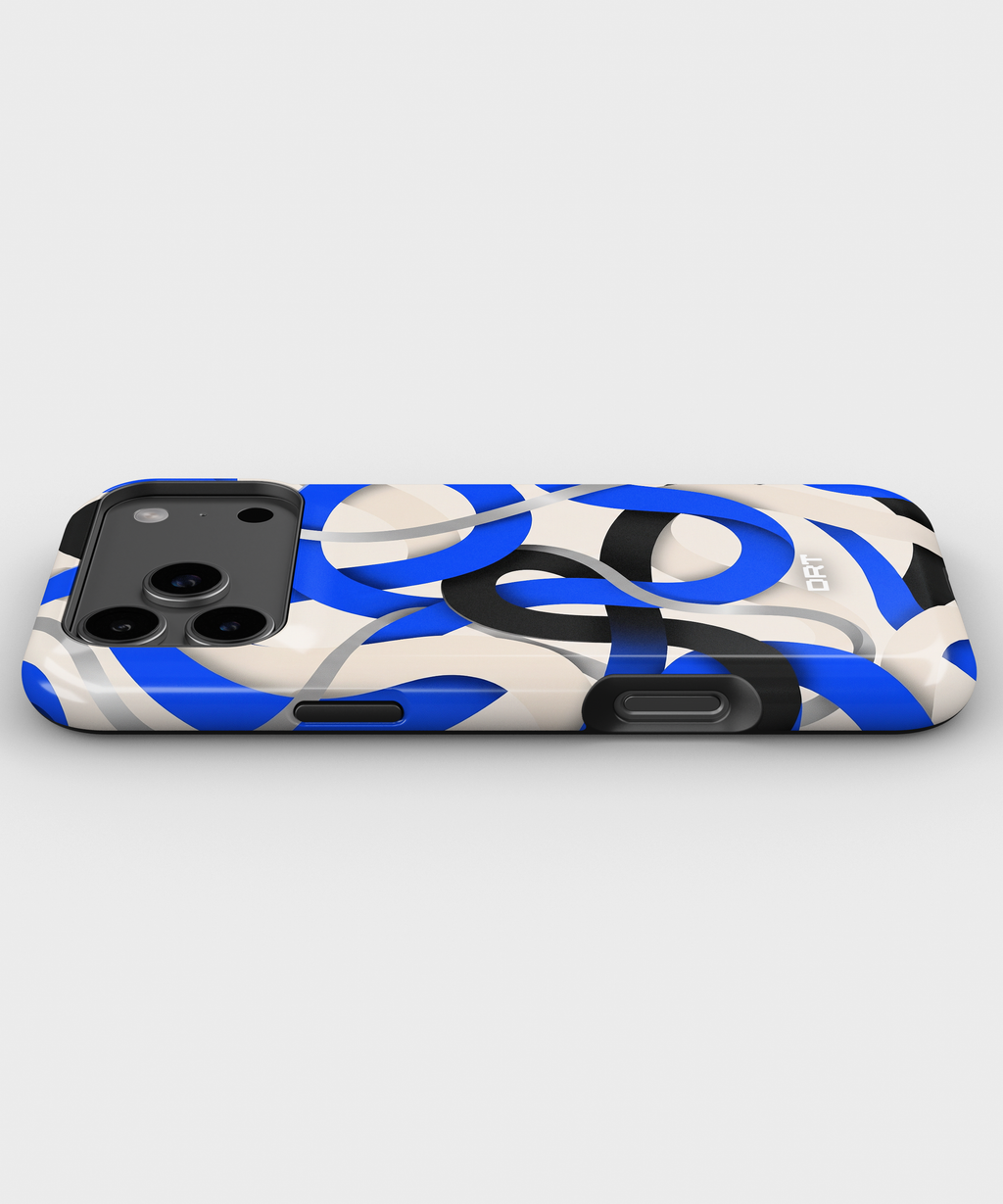 Phone Case — Blue & Black Interlocking Rings Magnetic Impact-Resistant Case