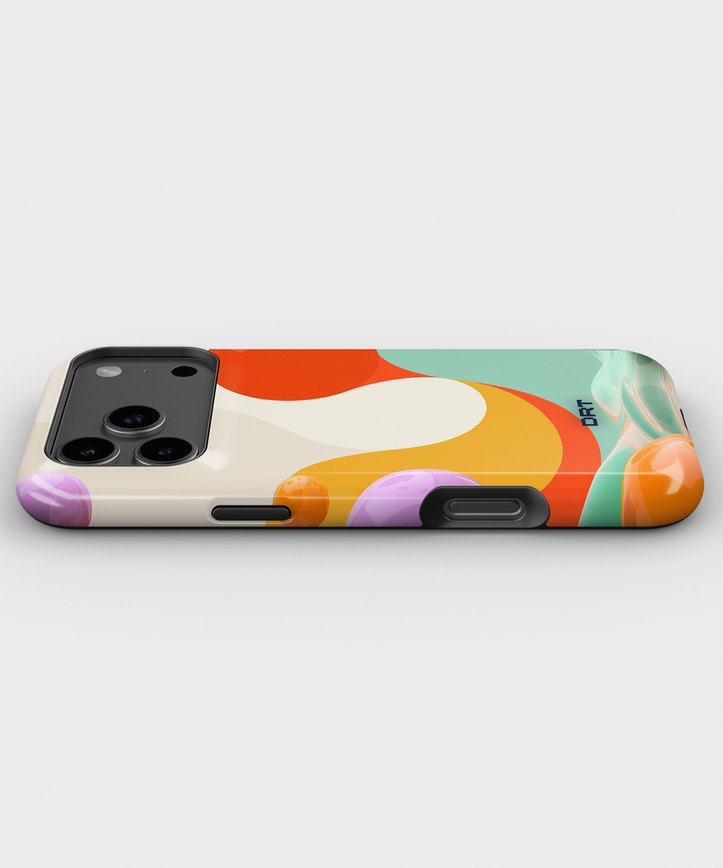 Magnetic Impact-Resistant Case — Retro Abstract Color Wave Phone Cover