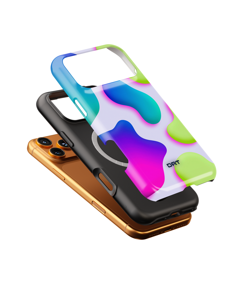 Magnetic Impact-Resistant Phone Case — Neon Abstract Splash