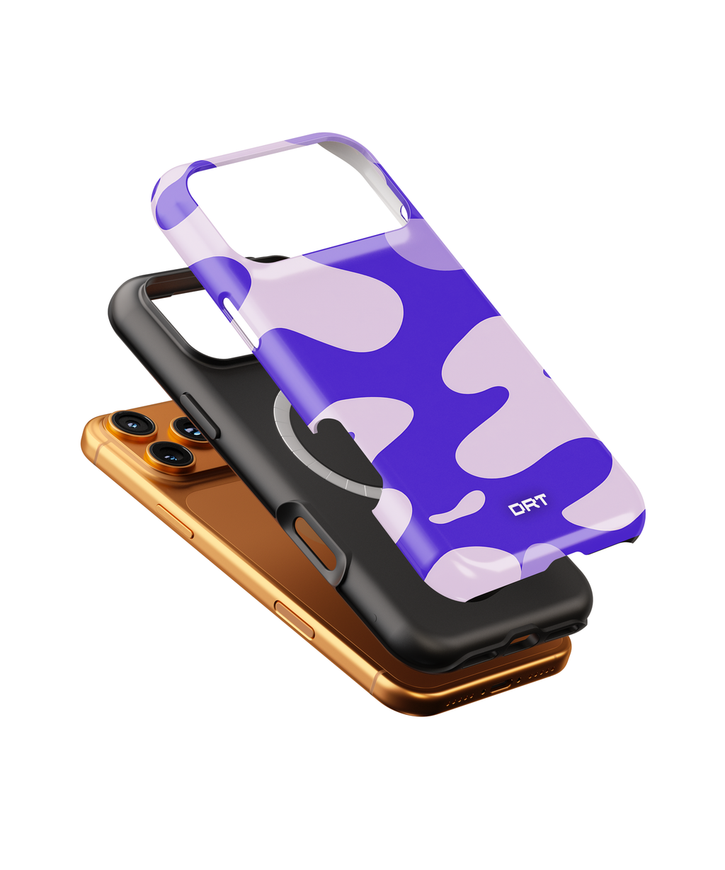 Magnetic Impact-Resistant Phone Case — Purple Camouflage