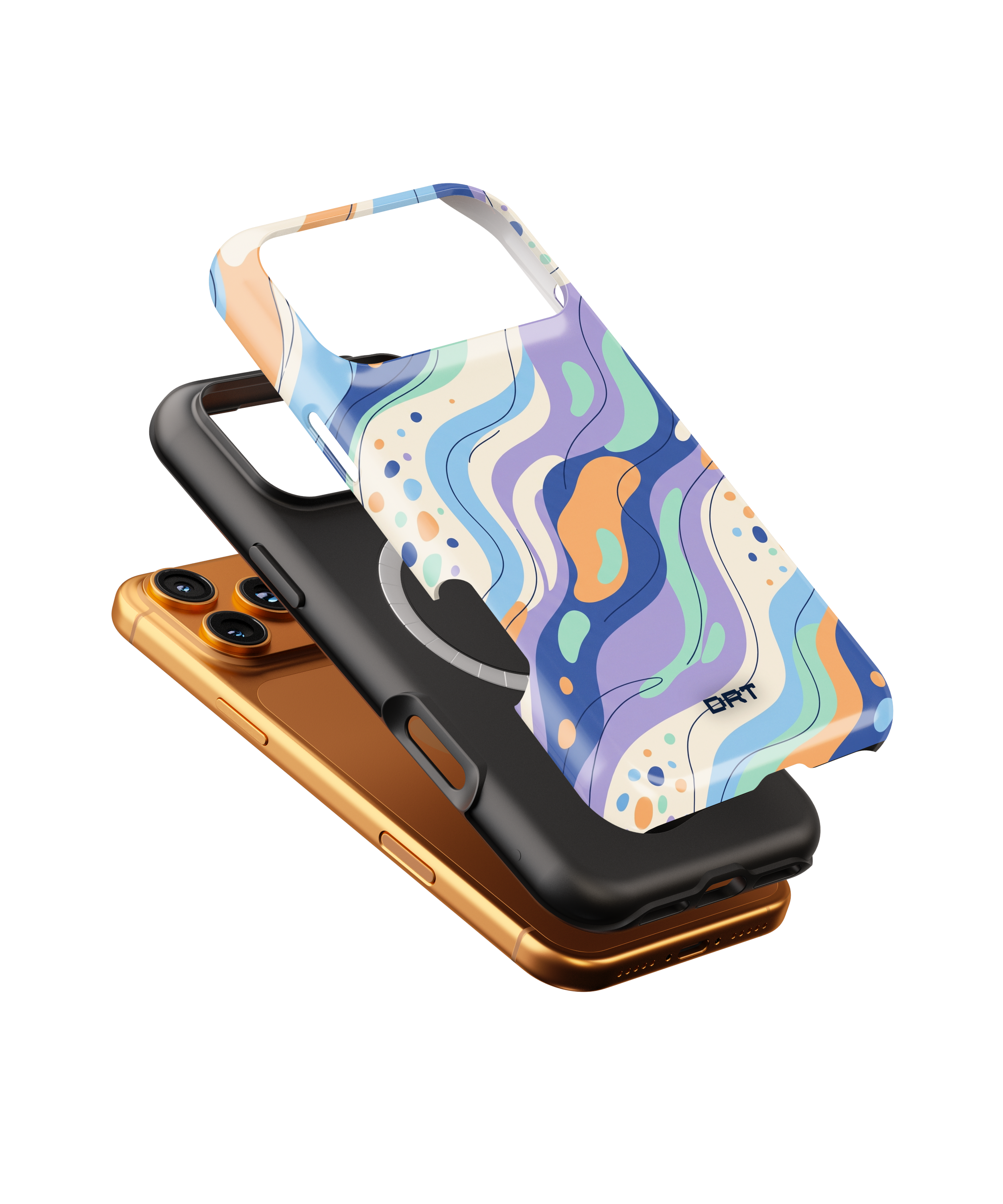 Abstract Swirl Magnetic Impact-Resistant Phone Case — Colorful Fluid Art