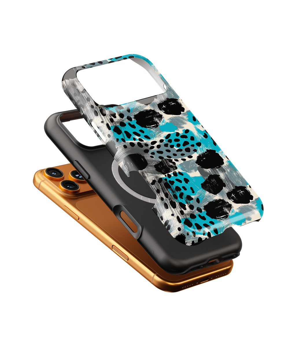 Teal Abstract Cheetah Magnetic Impact Phone Case