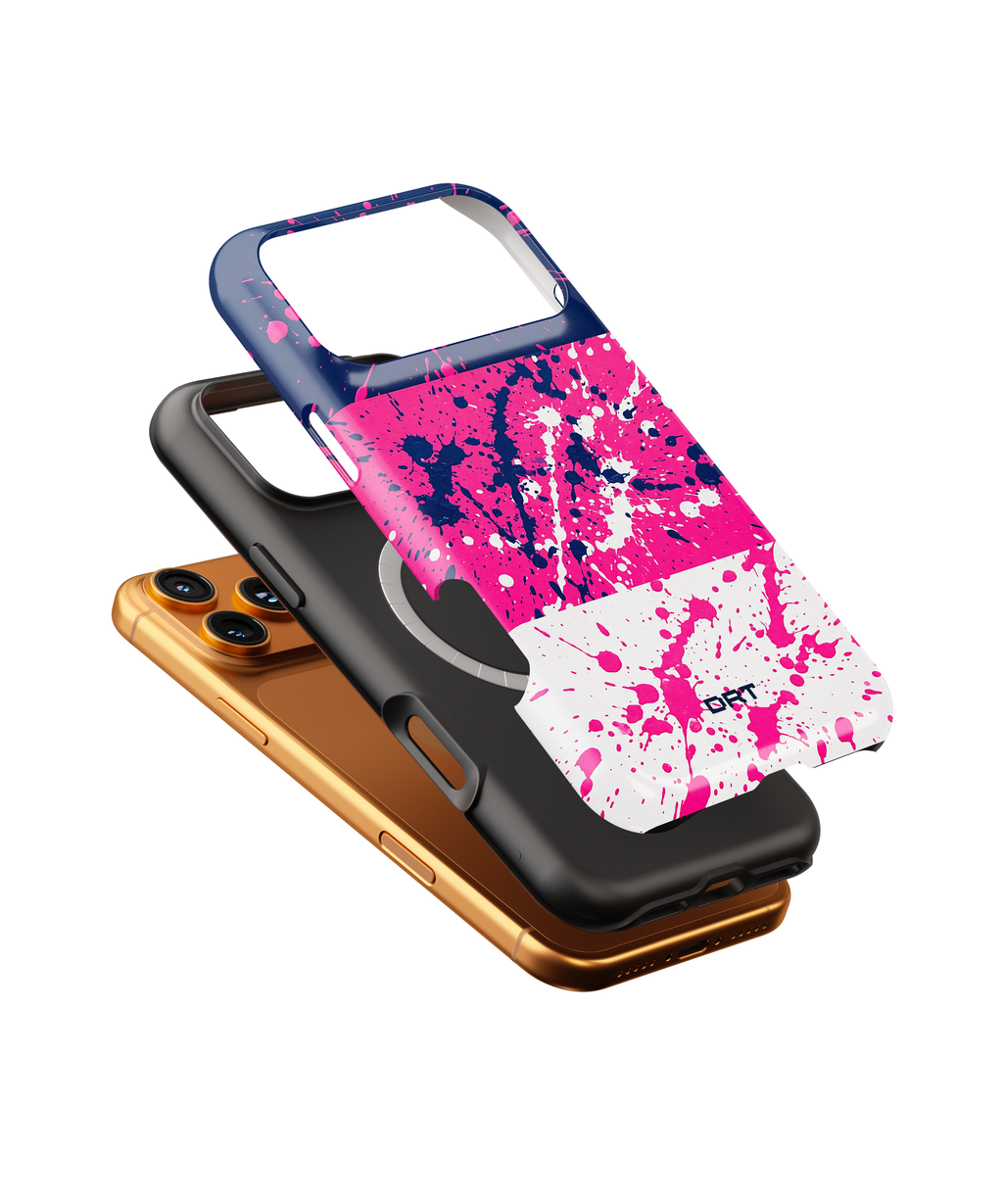 Splatter Neon Stripe Phone Case — Magnetic Impact-Resistant iPhone Cover
